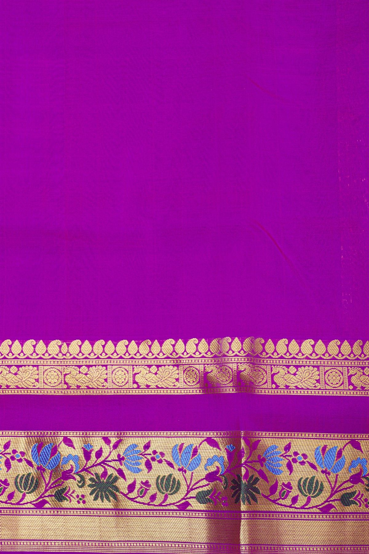 Venkatagiri Silk Purple Saree With Checks And Swan Buttis Body