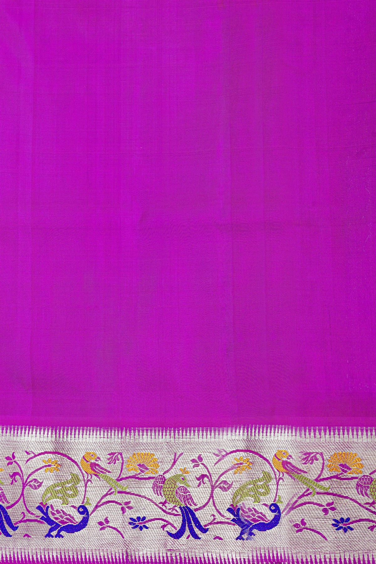 Venkatagiri Silk Purple Saree With Checks And Deer Buttis Body