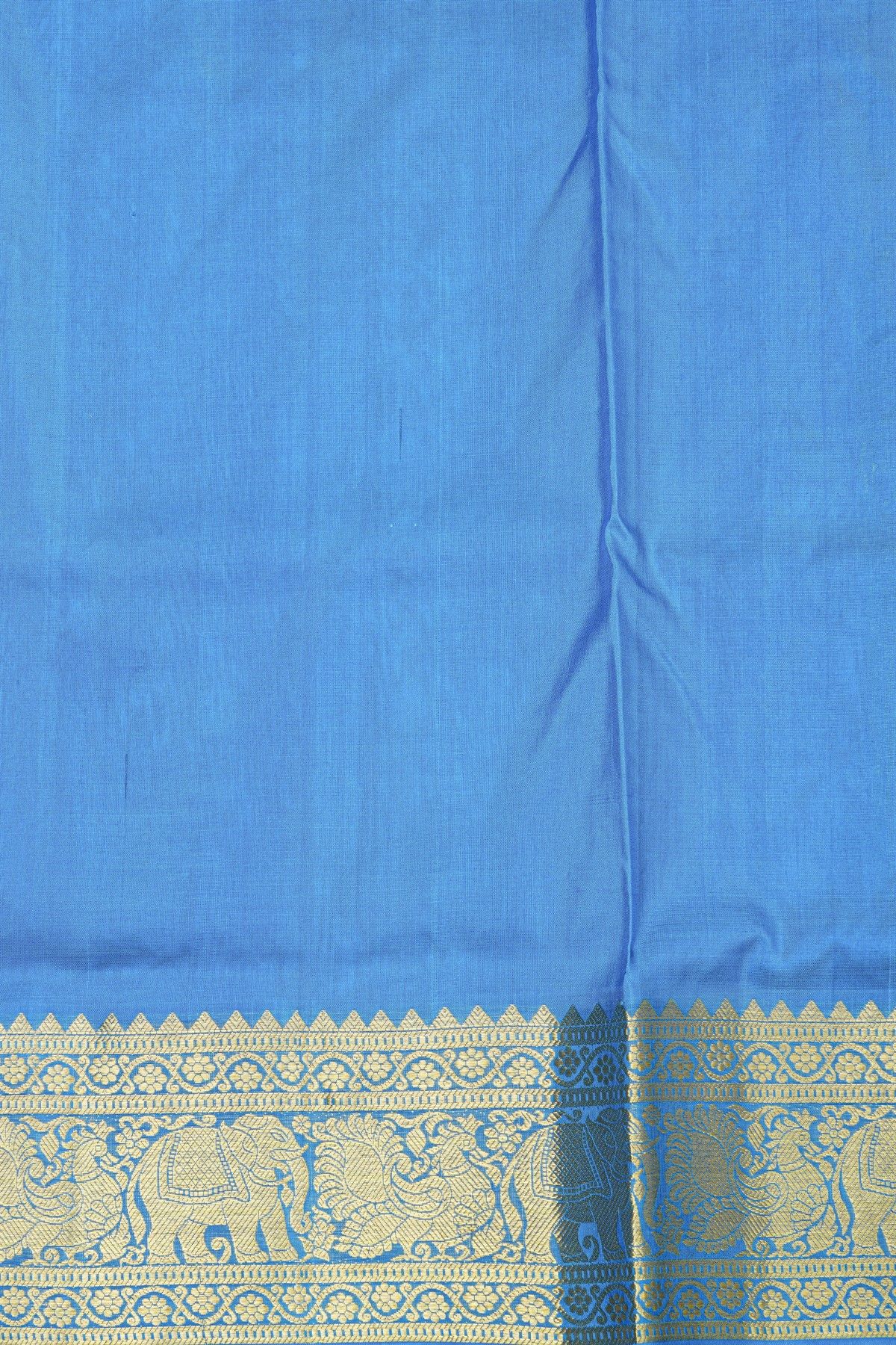 Venkatagiri Silk Bottle Green Saree With Floral Jaal And Peacocks Body