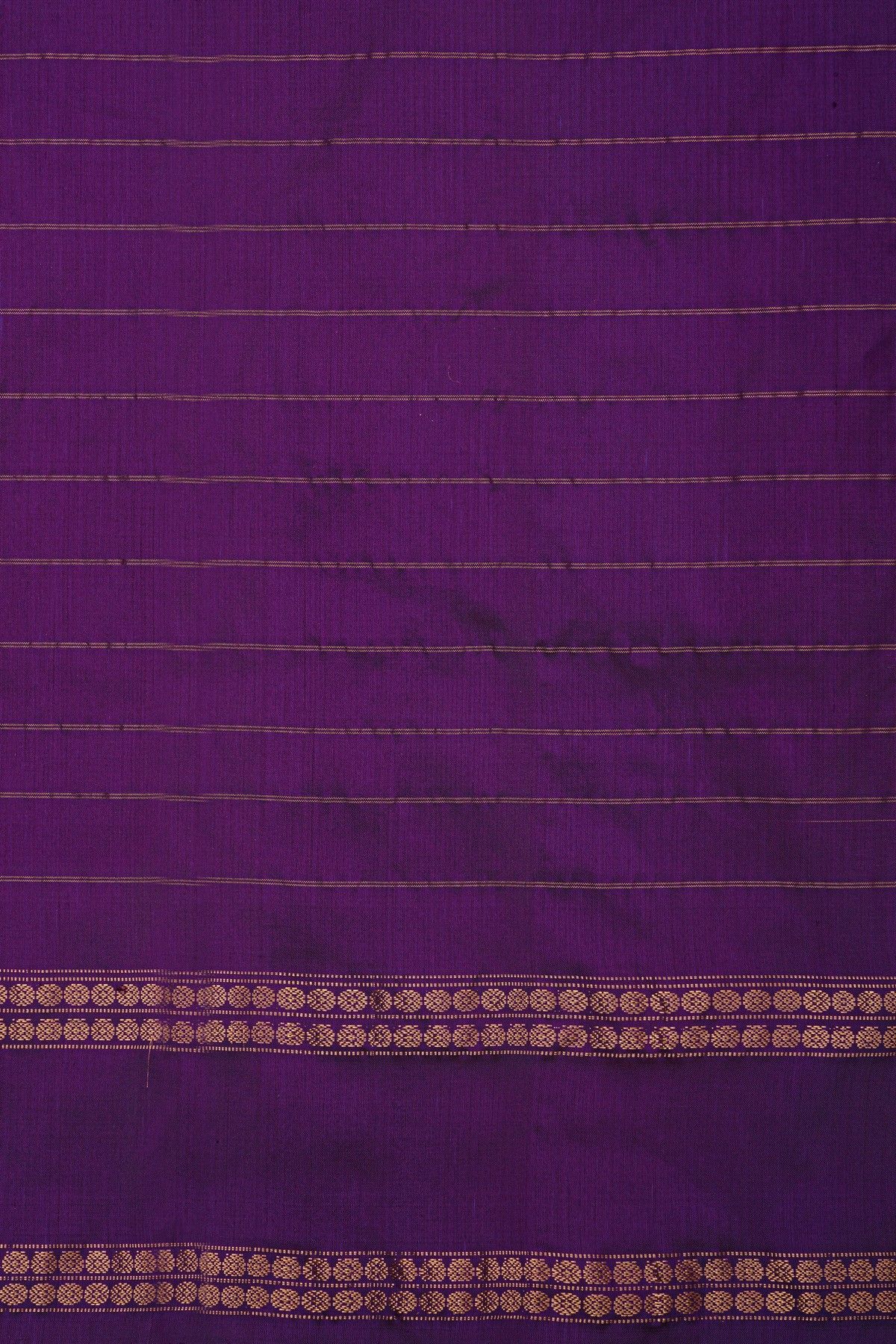 Ikat Silk Rust Saree With Florals And Leaves Jaal Border