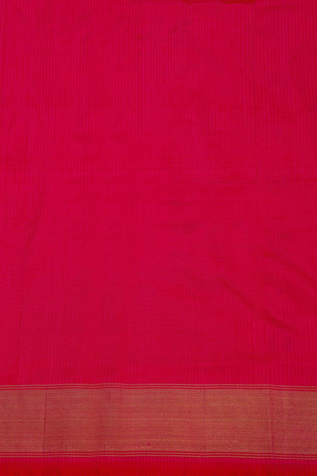 Pochampally Ikat Silk Orange Saree With Floral And Bird Motifs Body