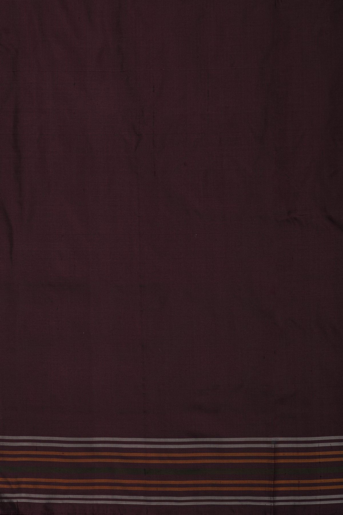Ikat Silk Brown Saree With Florals And Birds In Ikat Design Body