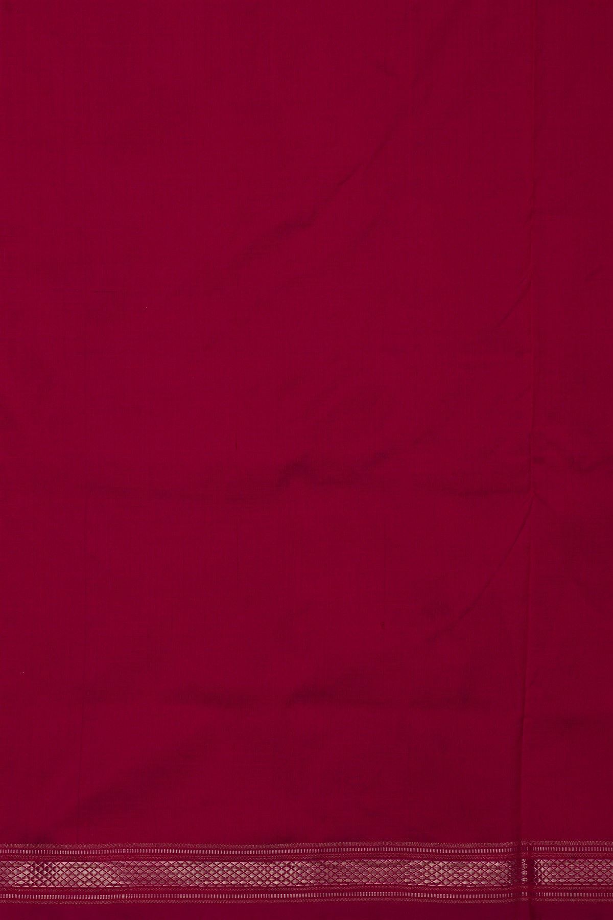 Ikat Silk Magenta Saree With Multicolor Floral Motif Border And Zari Stripes