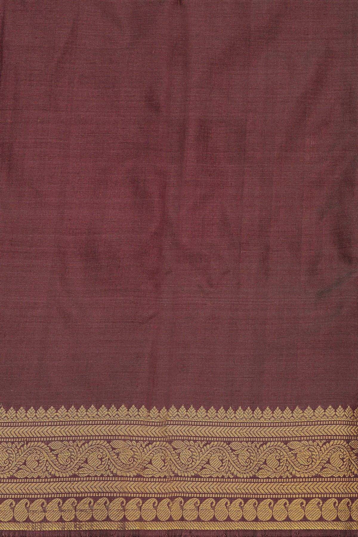 Pochampally Ikat Silk Mustard Saree With Floral And Leaf Jaal Border