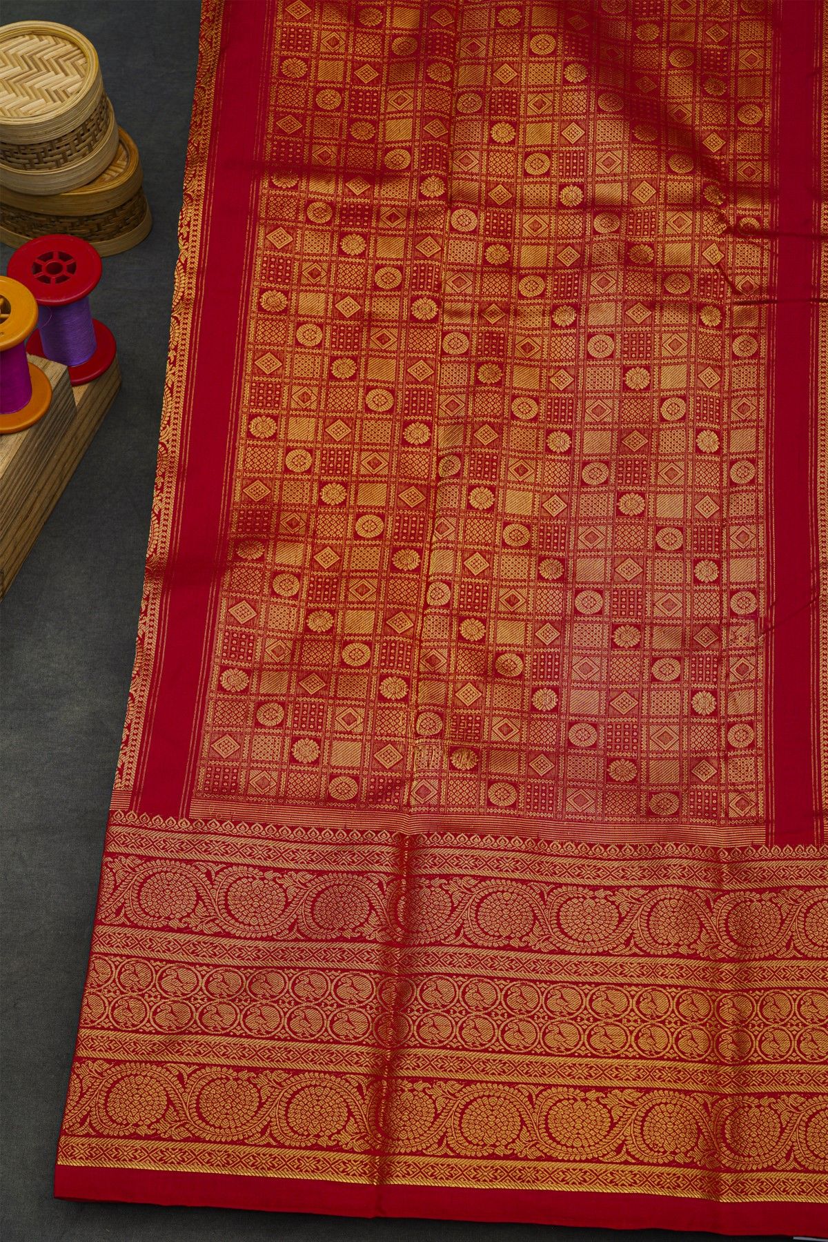Ikkat Silk Purple Saree With Peacock Floral Leaf Jaal Border