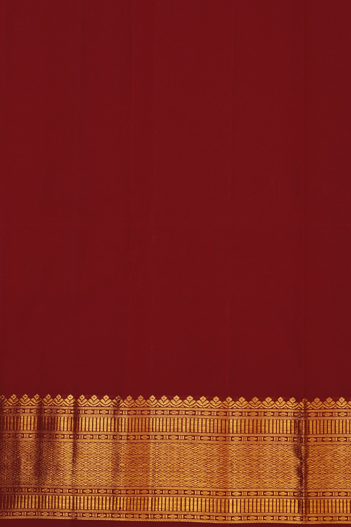 Kancheepuram Silk Red Saree With Zari Checks Floral And Peacock Buttis Body