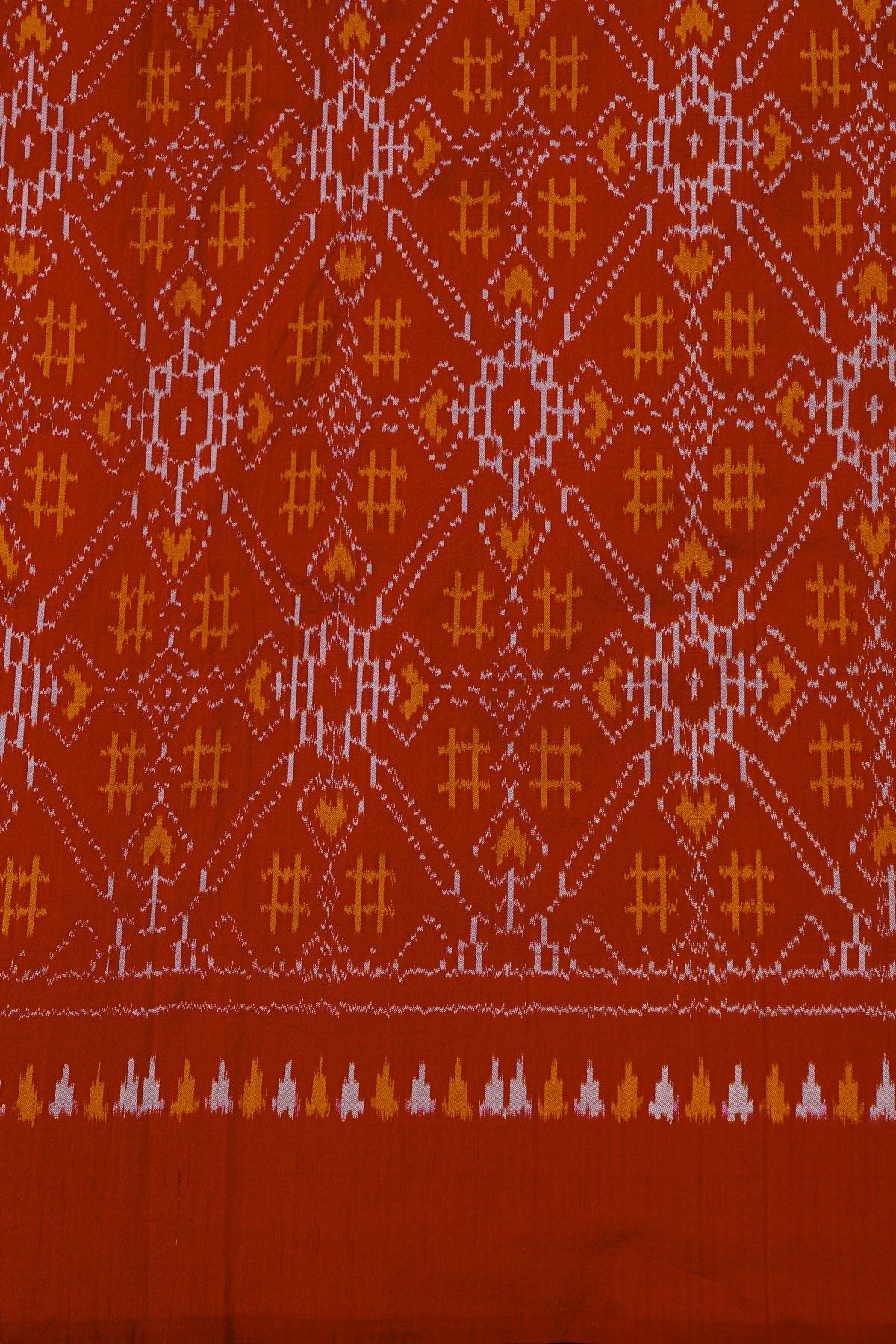 Fusion Ikat Silk Off White Saree With Florals And Peacocks In Thread Work Body