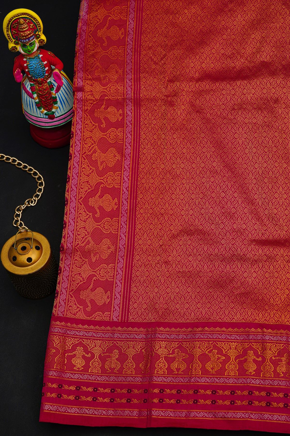 Fusion Silk Off White Saree With Kalamkari Patch Work Body