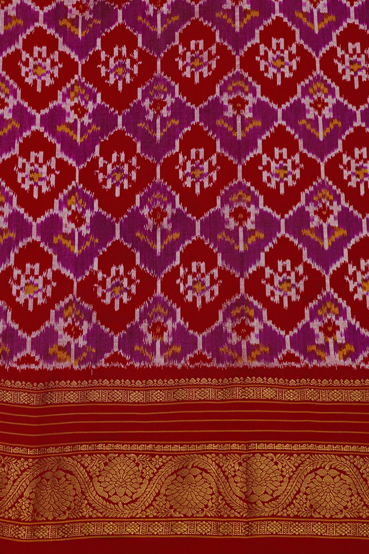 Pochampally Ikat Silk Bottle Green Saree With Florals And Parrots Border