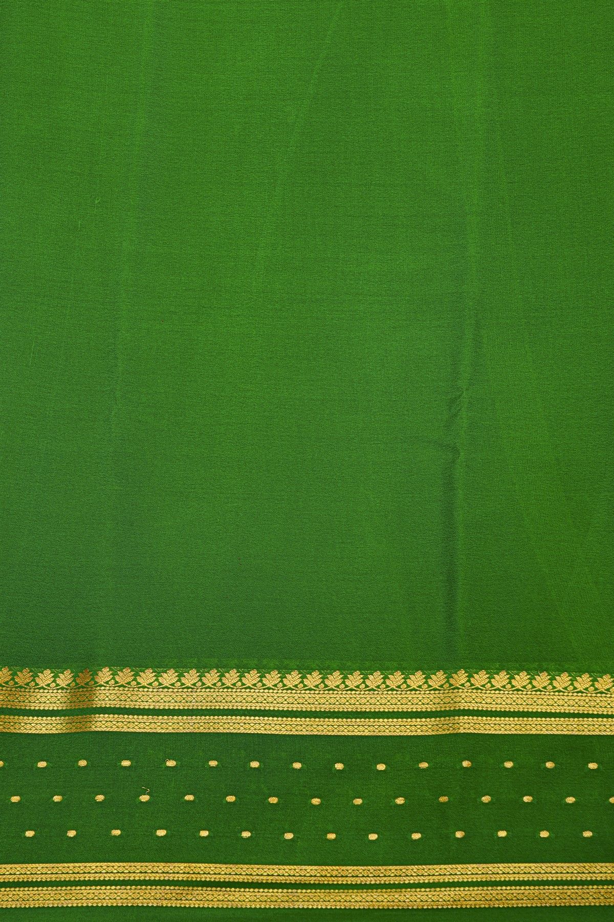 Mysore Crepe Red Saree With Florals And Buttis Border