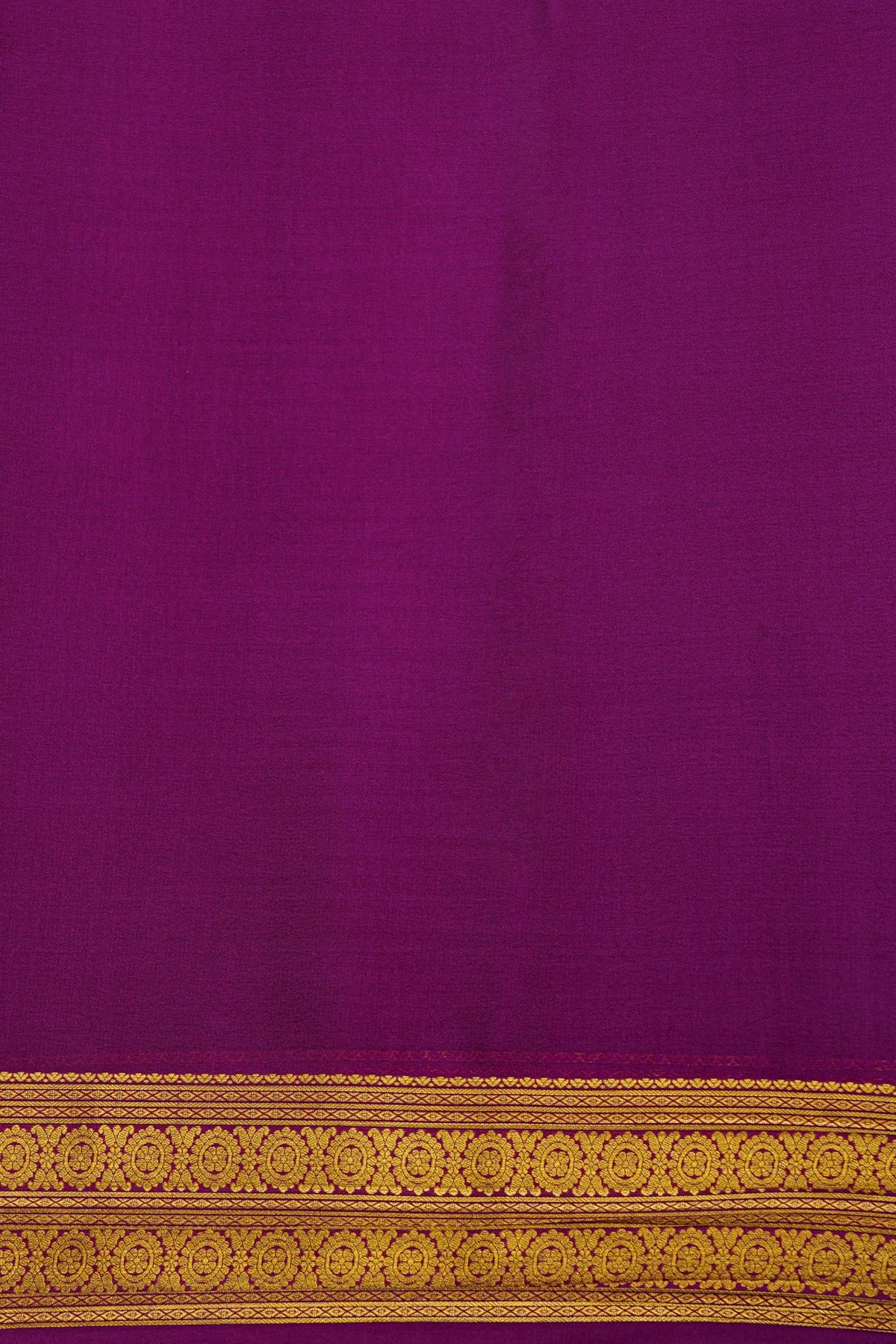 Mysore Crepe Sky Blue Saree With Florals In Zari Border