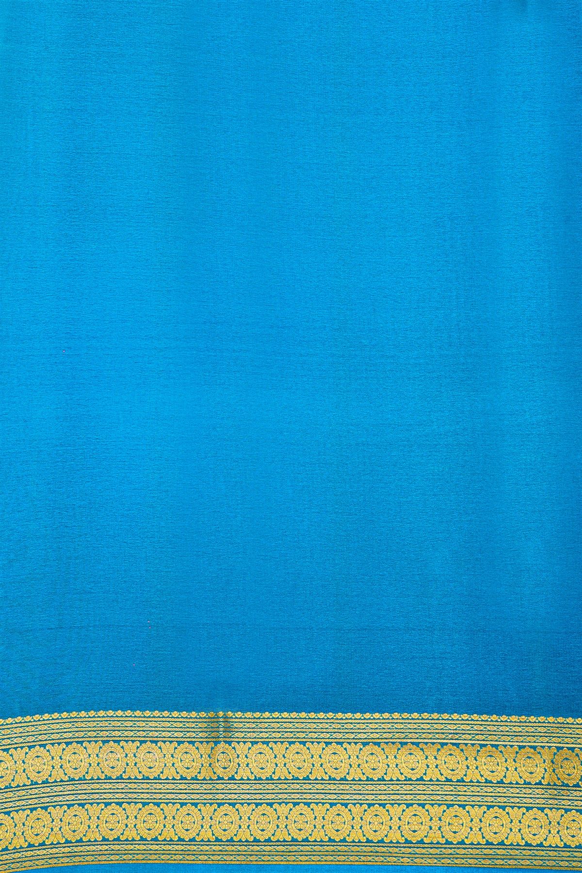 Mysore Crepe Baby Pink Saree With Floral And Buttis Border