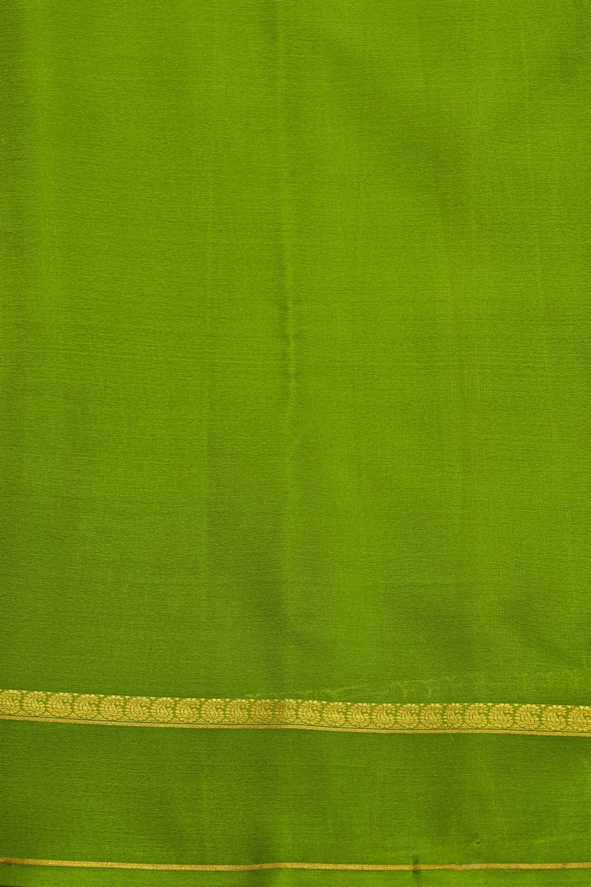 Mysore Crepe Cream Saree With Plain Border