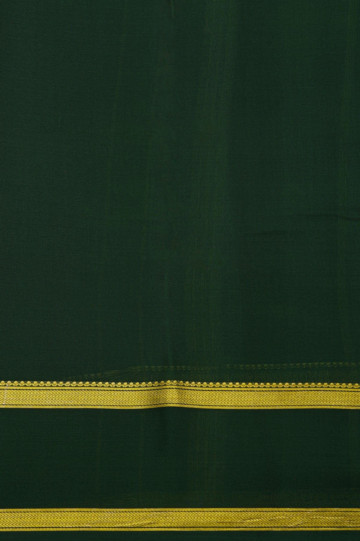 Mysore Crepe Mustard Yellow Saree With Gap Border
