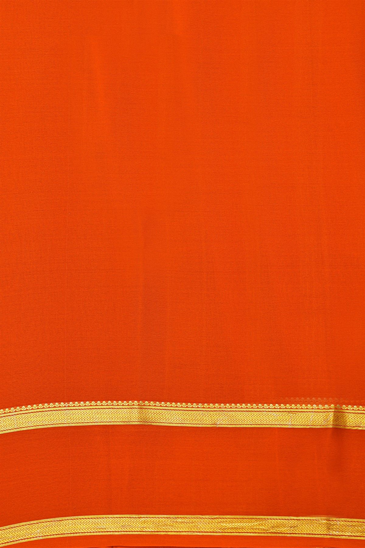 Mysore Crepe Bottle Green Saree With Gap Border
