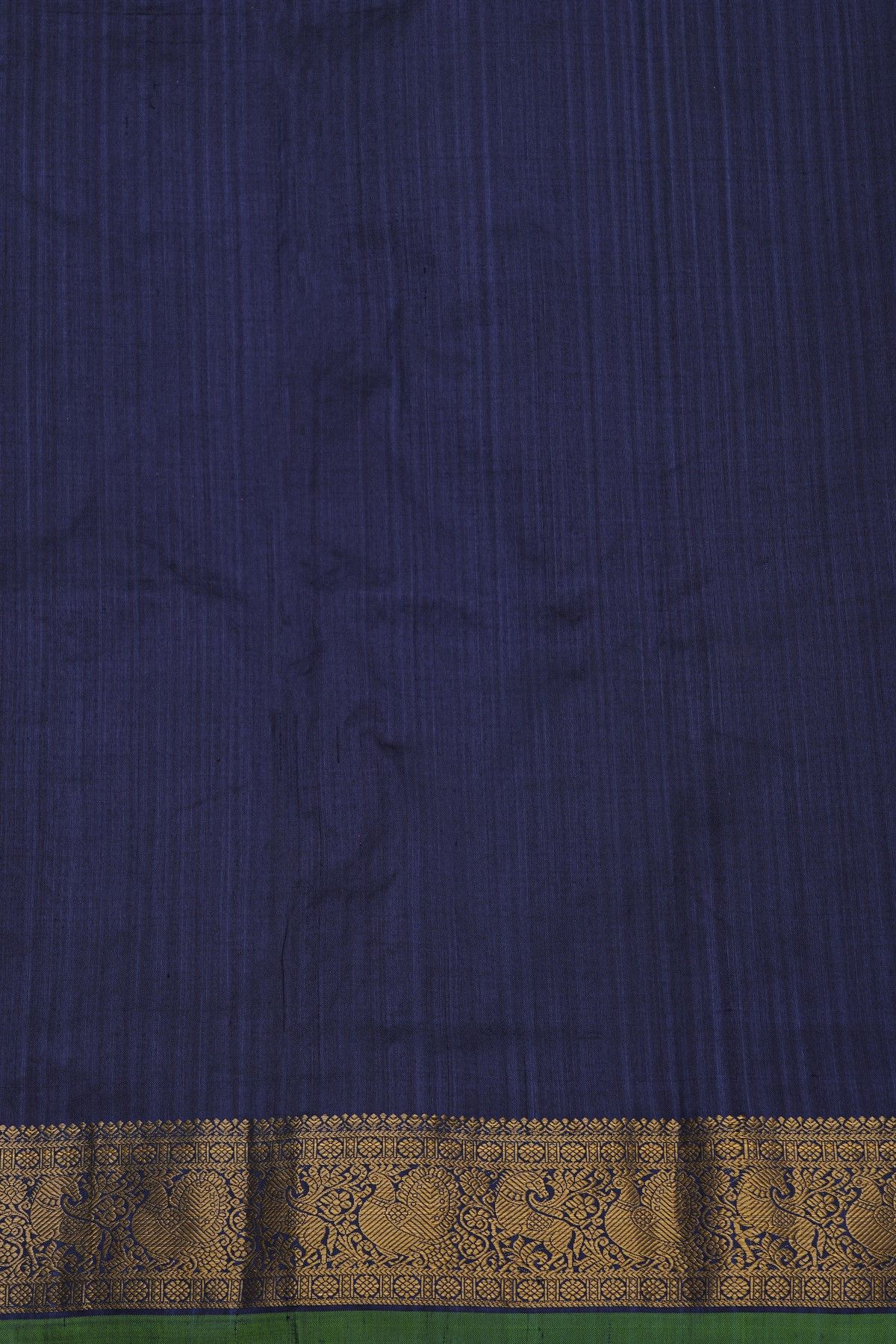 Fusion Silk Navy Blue Saree With Florals And Leaves In Thread Work Body