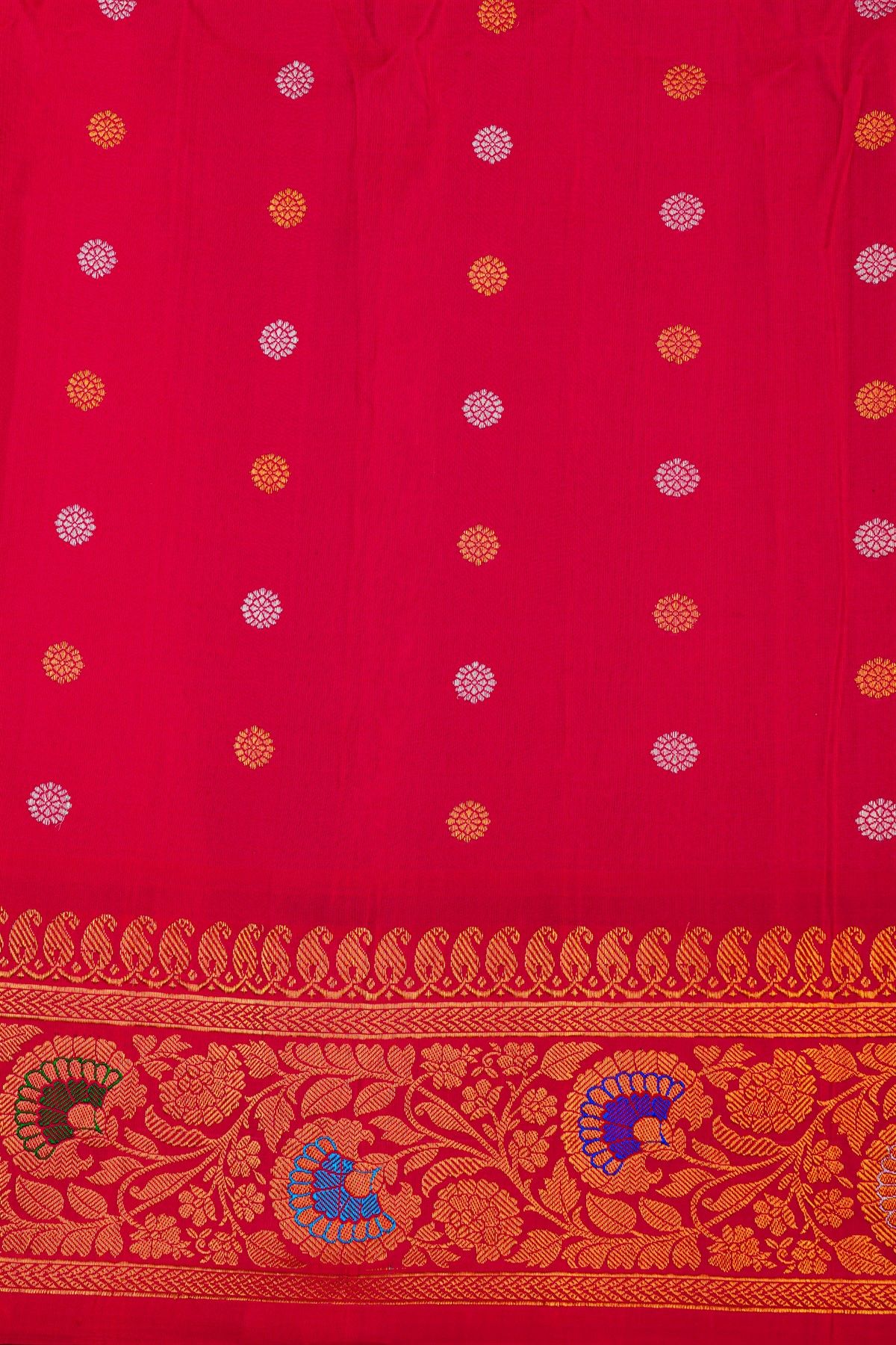 Gadwal Silk Black Saree With Florals And Leaves In Ikat Print Body