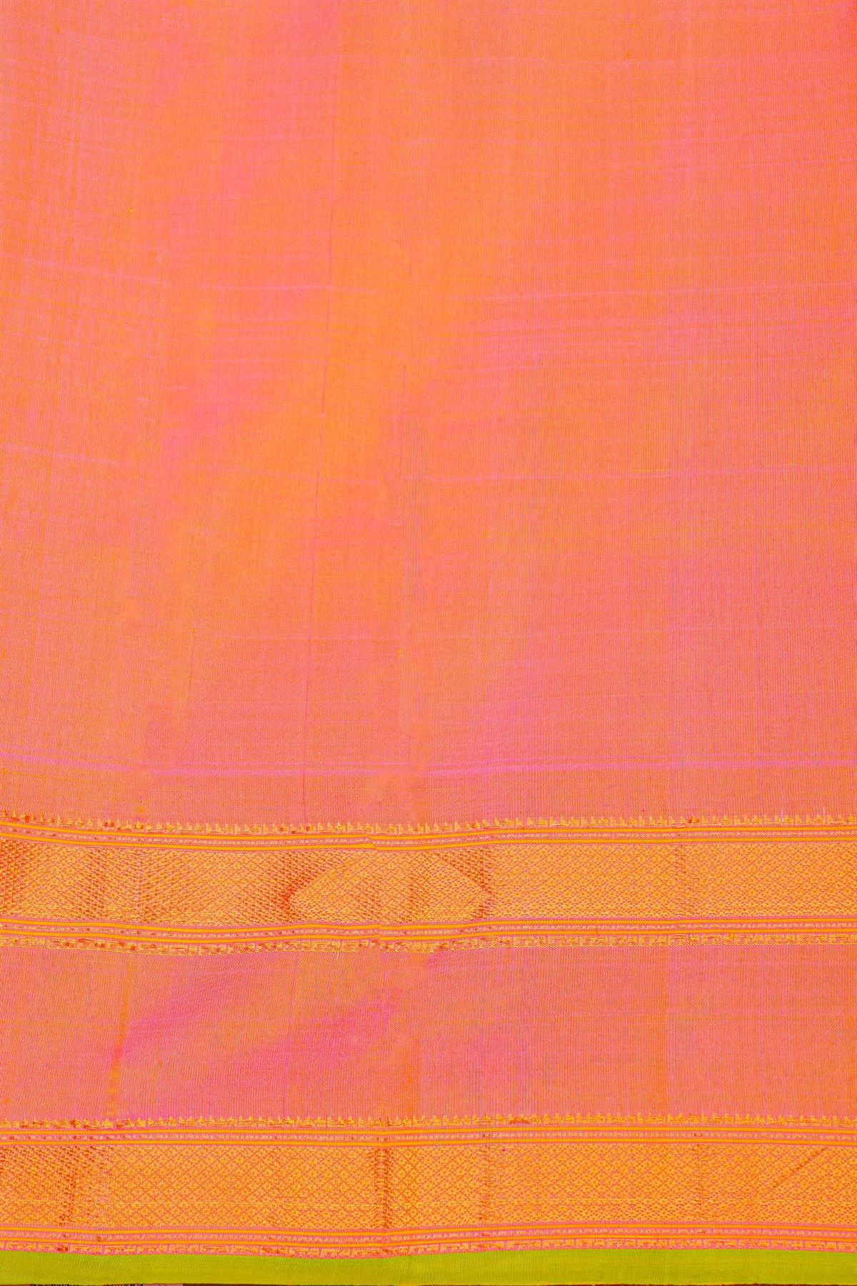 Gadwal Silk Yellow Saree With Floral And Peacock Zari Body