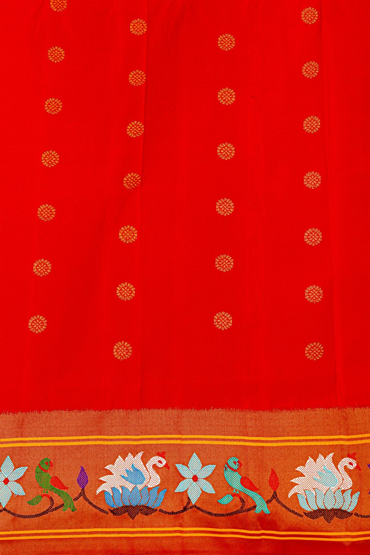 Gadwal Silk Blue Saree With Swan And Parrot Border