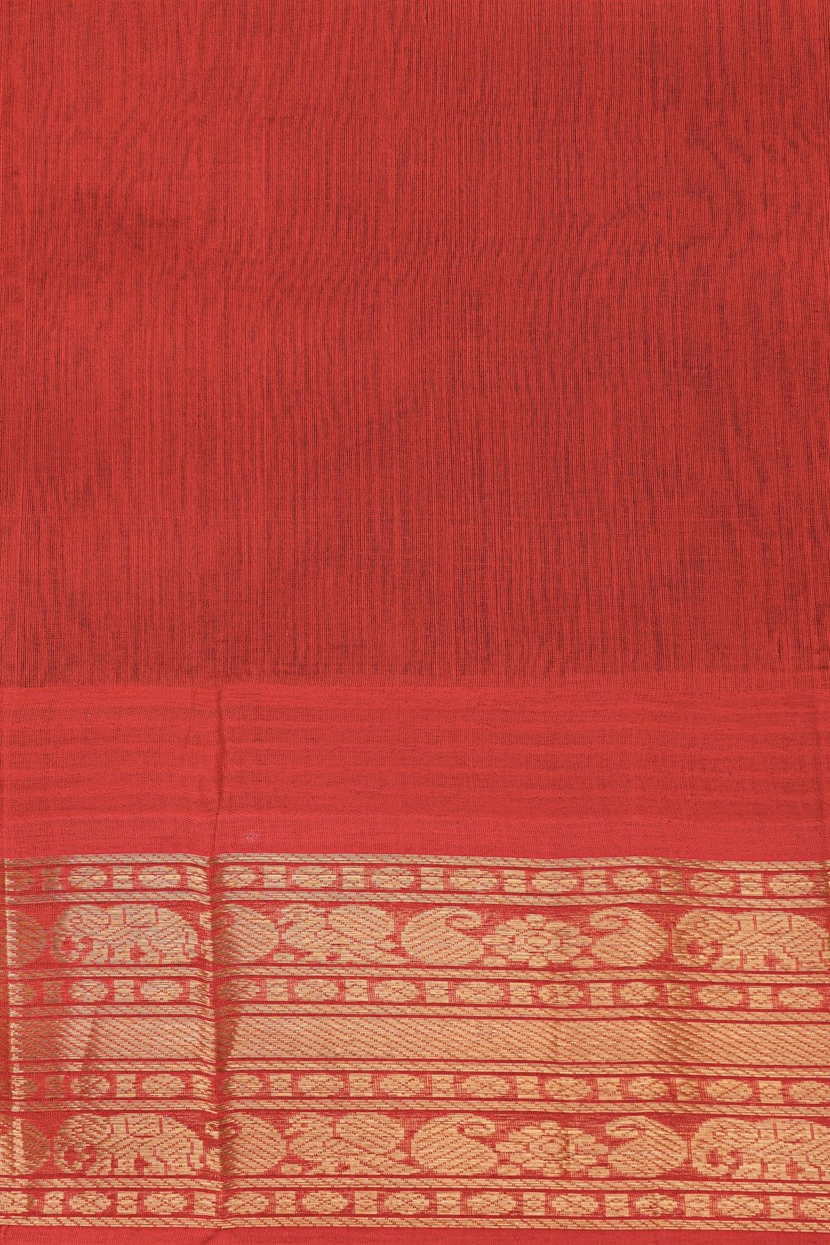 Kuppadam Sico Dark Grey Saree With Florals And Peacock Buttis Body