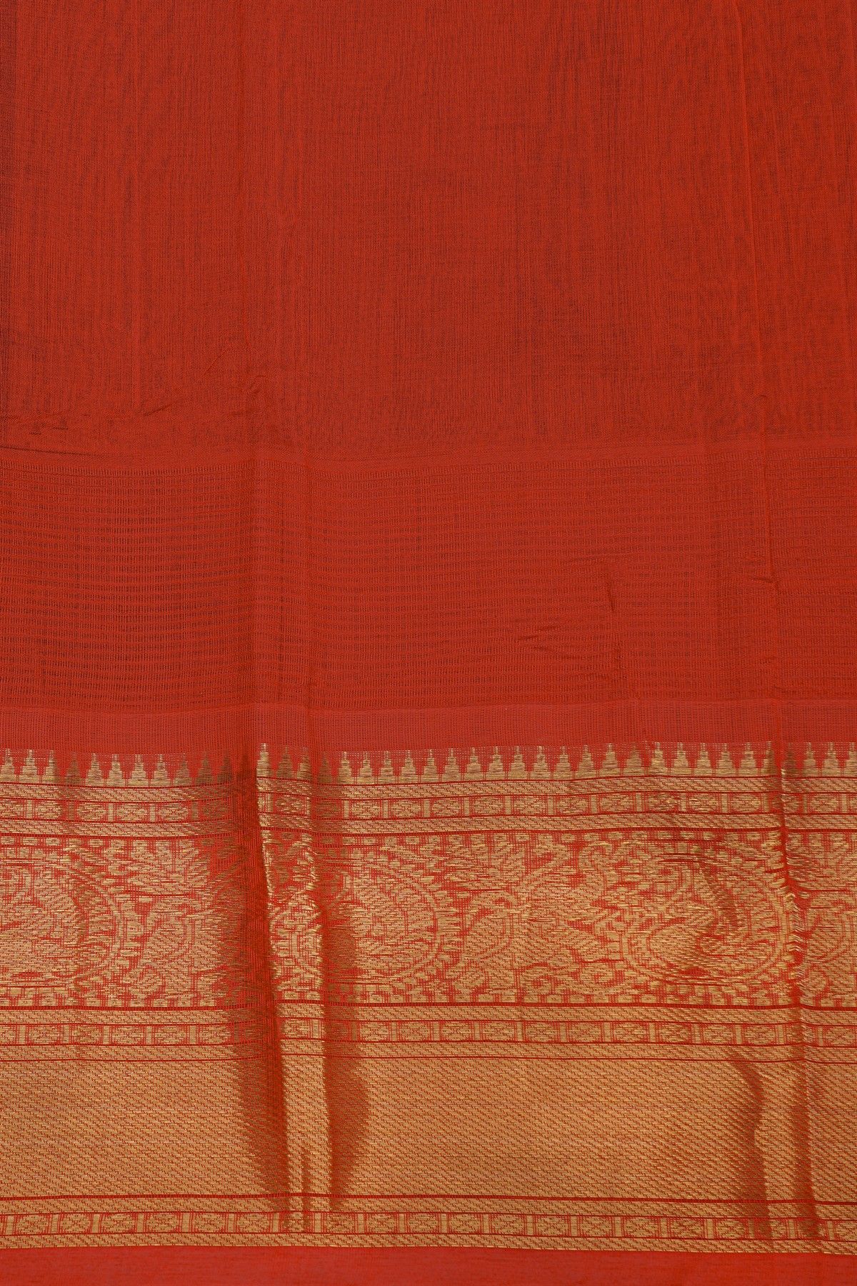 Kuppadam Sico Dark Brown Saree With Peacocks And Elephants Buttis Border
