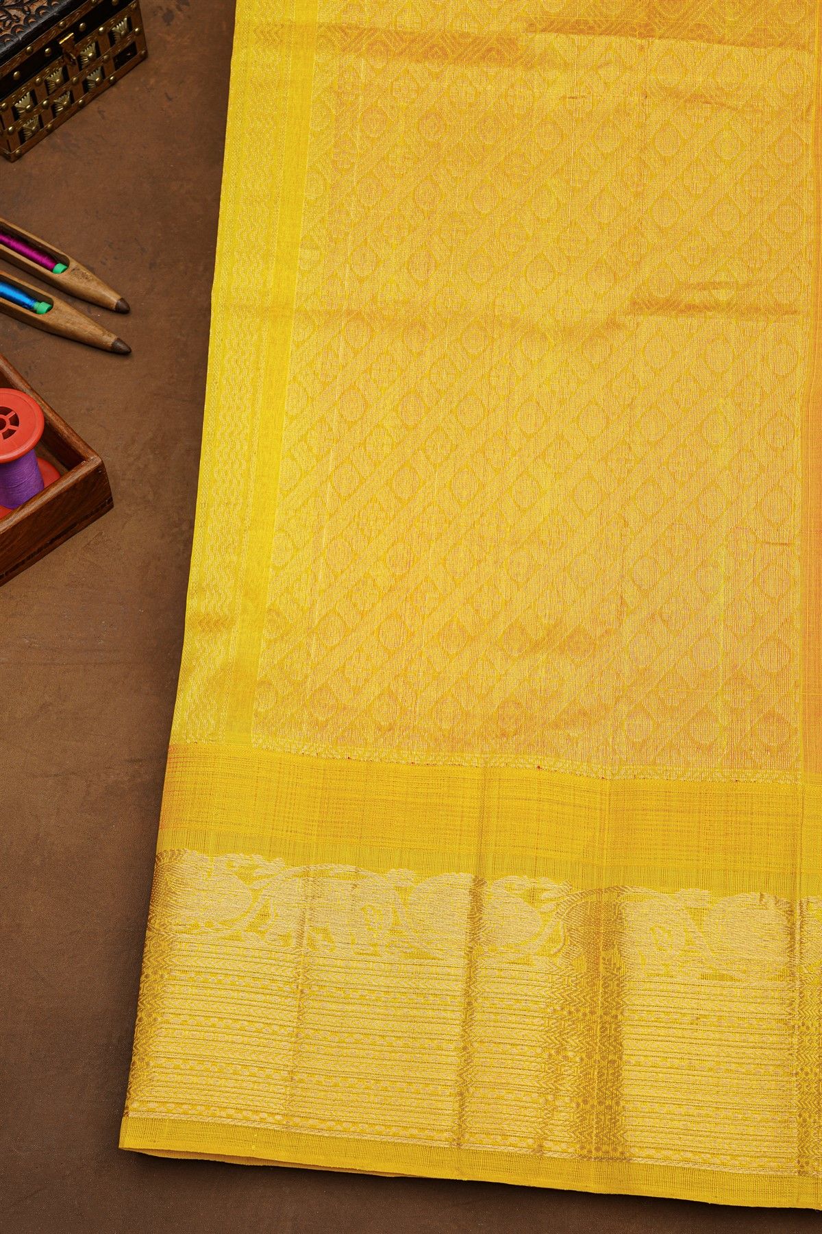 Kuppadam Sico Peach Pink Saree With Peacocks And Elephants Buttis Border