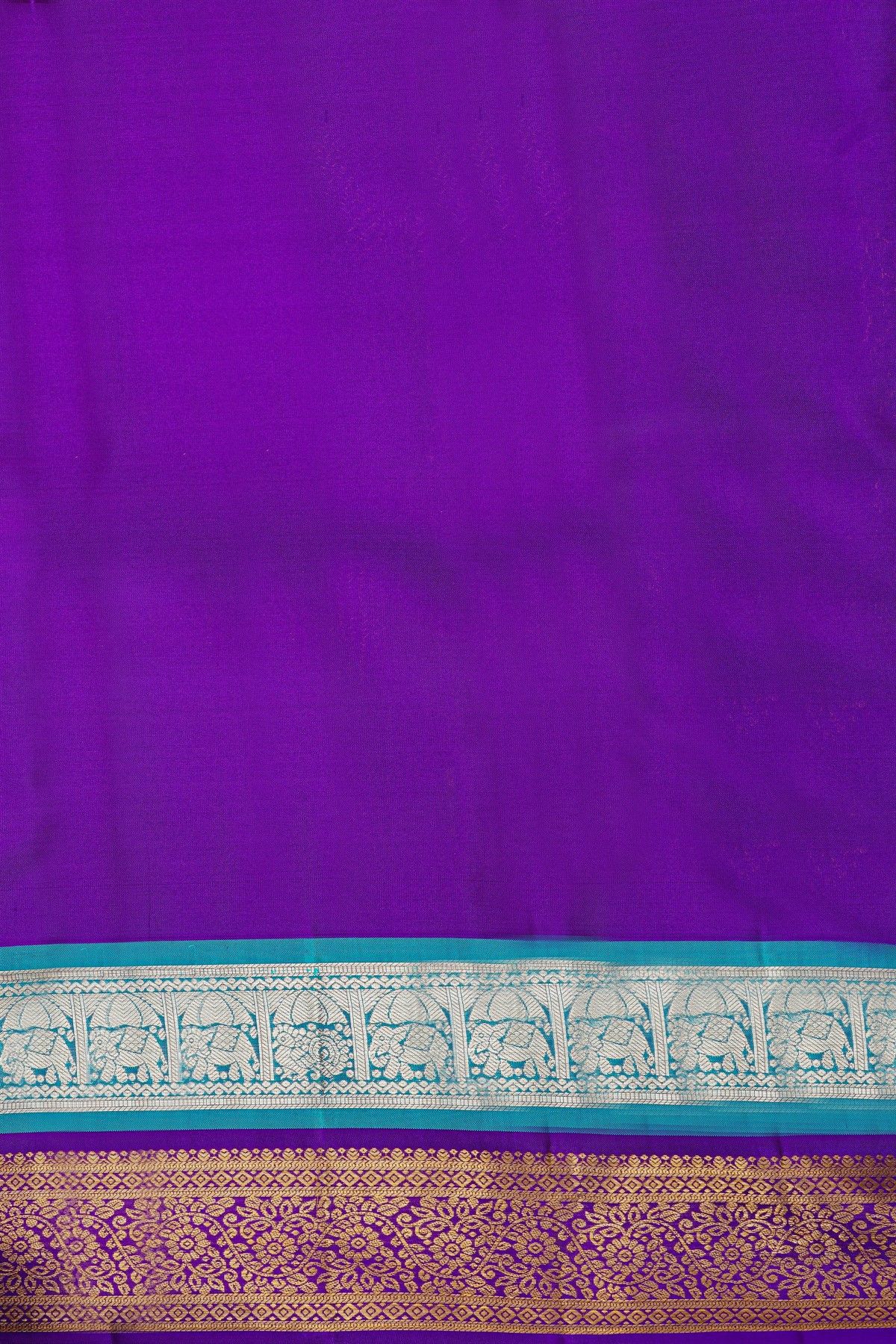 Kancheepuram Silk Red Saree With Florals And Swans Body And Double Colour Border