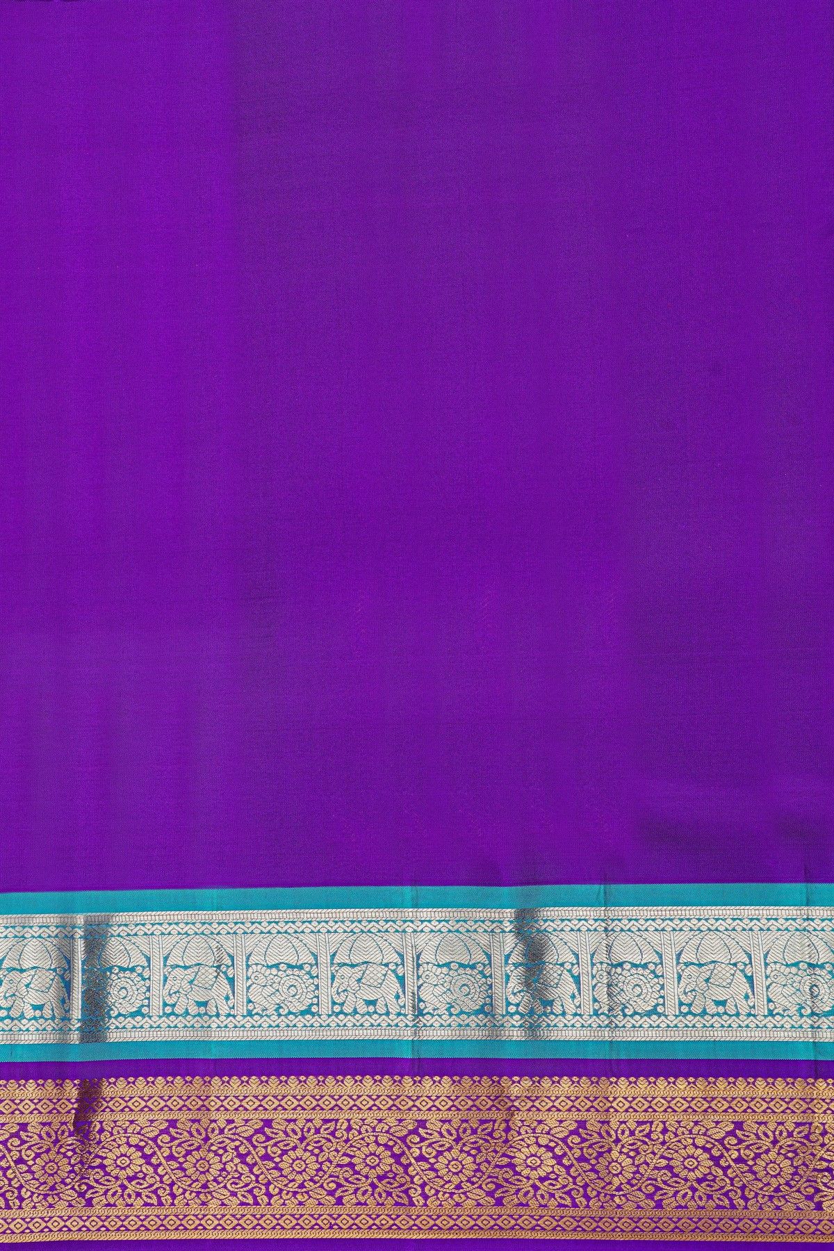 Kancheepuram Silk Rani Pink Saree With Florals And Animals Border