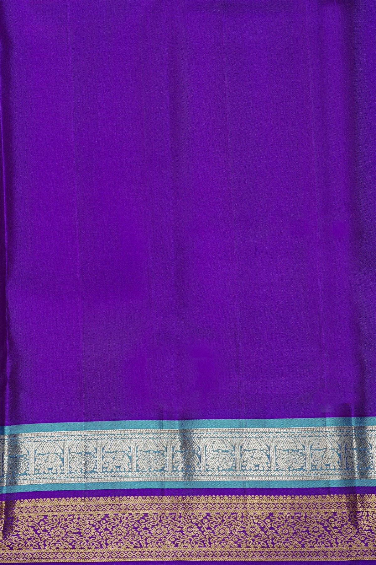 Kancheepuram Silk Mustard Saree With Florals And Cranes Body