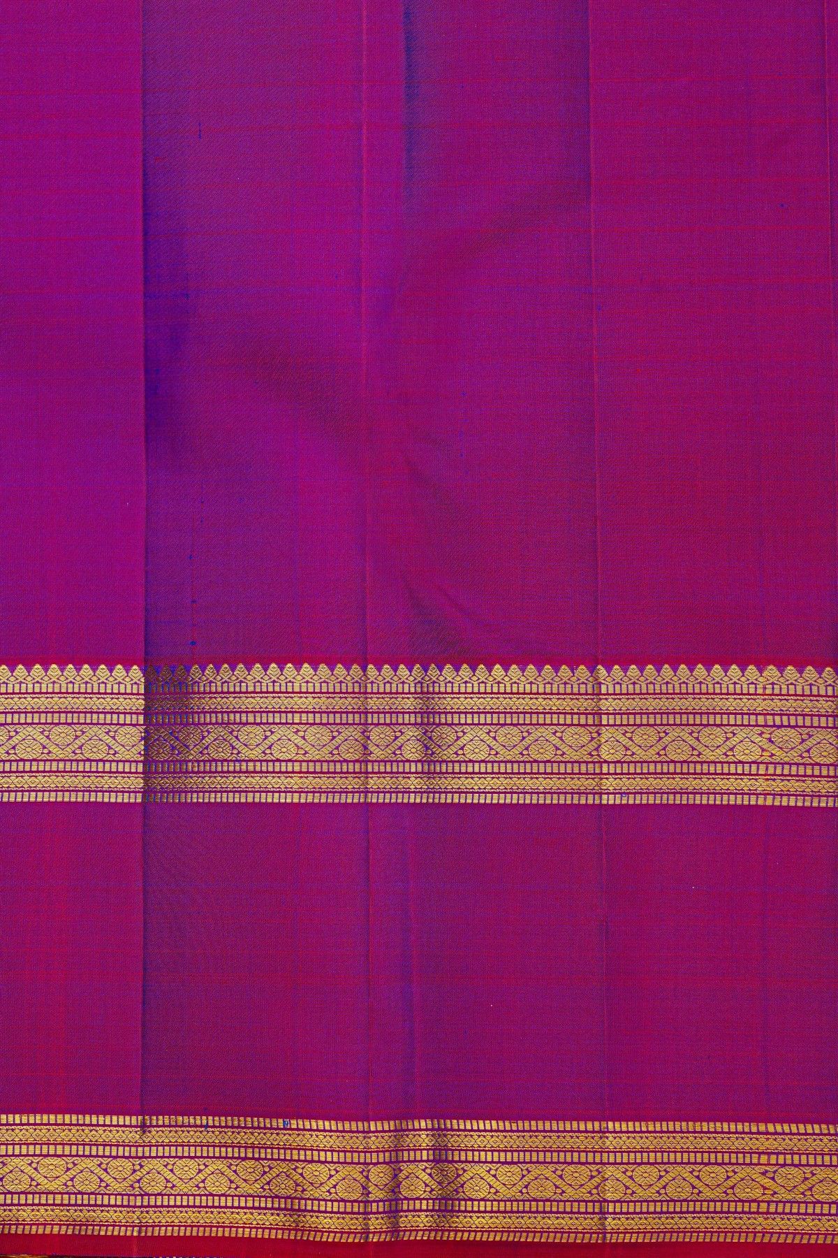 Kancheepuram Silk Teal Blue Saree With Traditional Kuttu Border