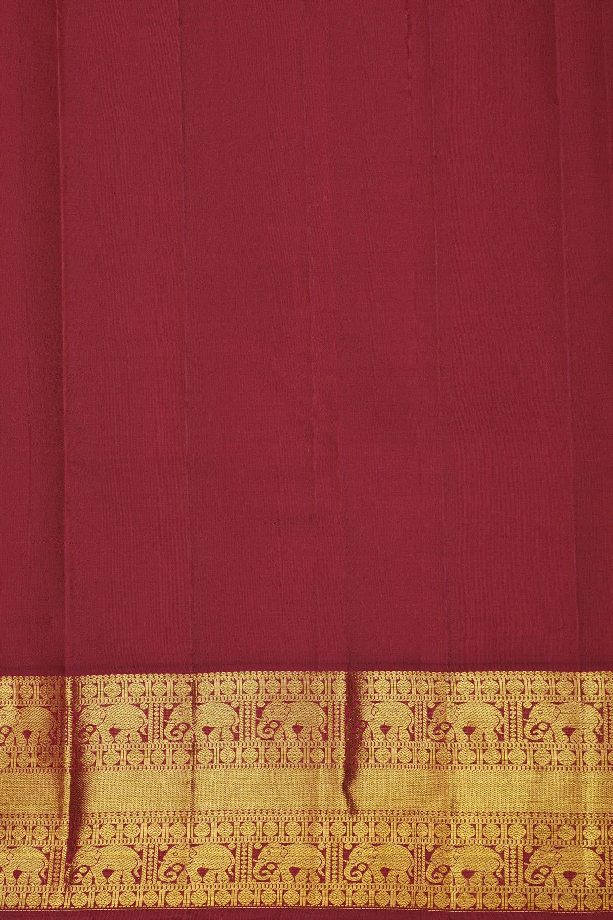 Kancheepuram Silk Navy Blue Saree With Elephant Buttis Kuttu Border