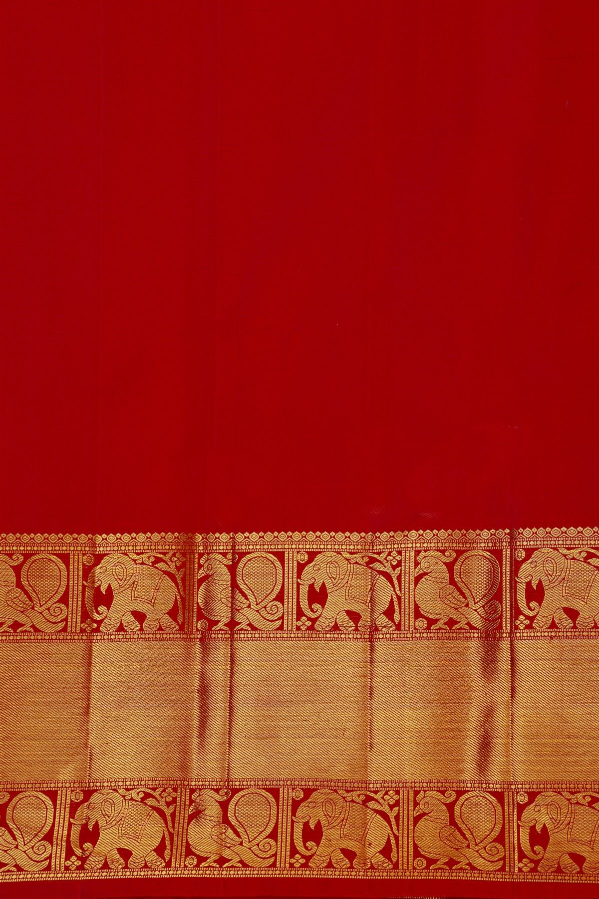 Kancheepuram Silk Red Saree With All Over Silver And Gold Zari Weaving Body
