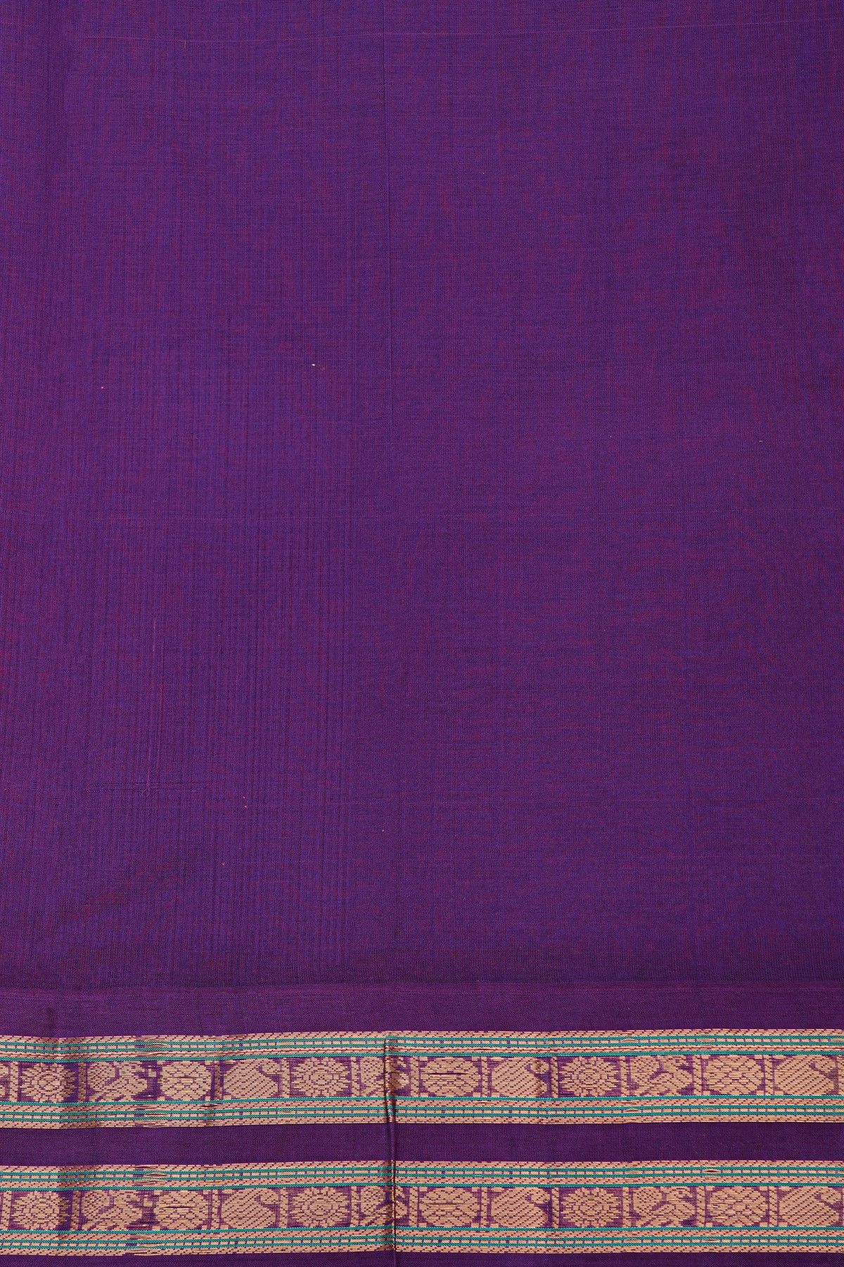 Kuppadam Sico Peach Saree With Paisley And Florals Gap Border