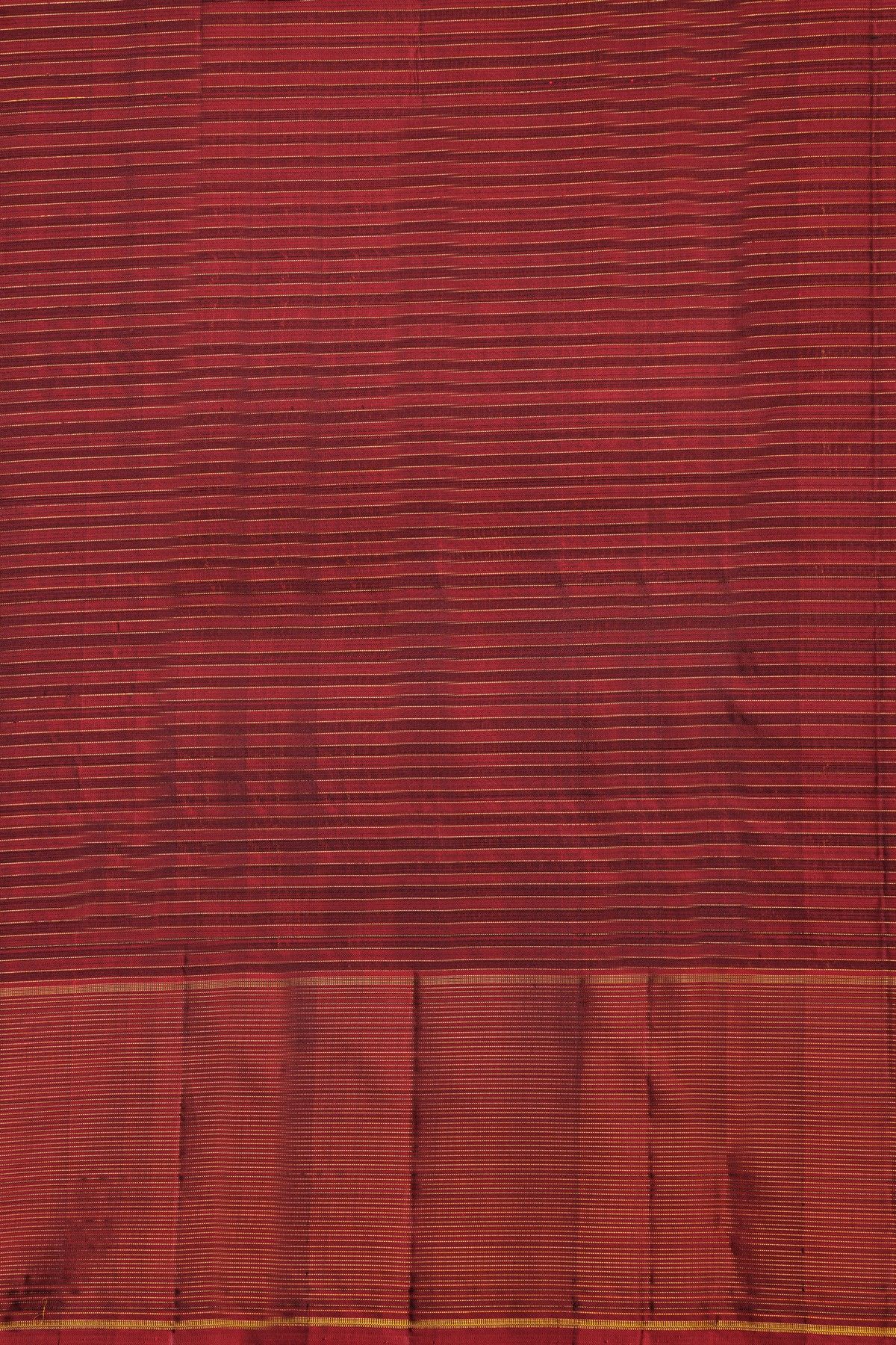 Kancheepuram Silk Bottle Green Saree With Zari Checks Body