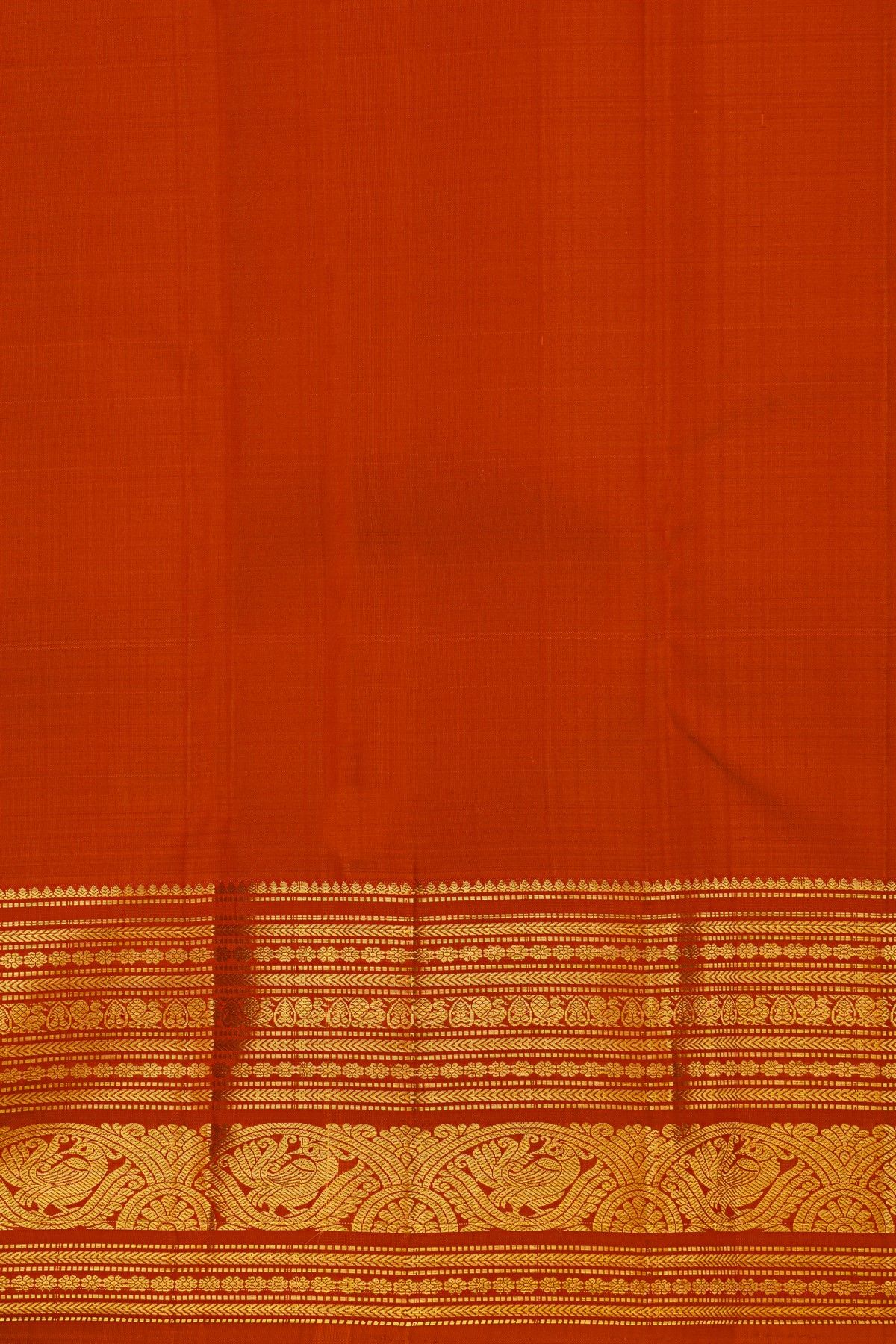 Kancheepuram Silk Maroon Saree With Zari Checks Florals And Peacock Buttis Body
