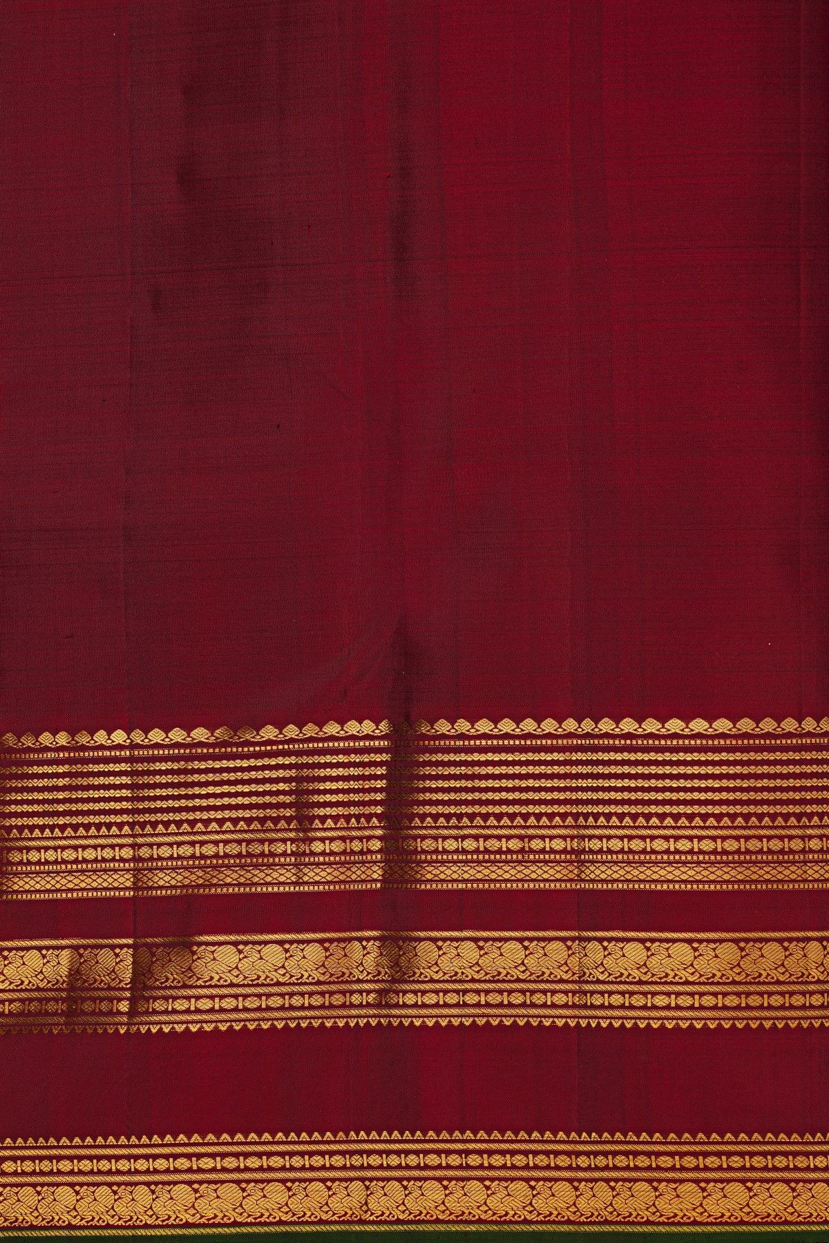 Kancheepuram Silk Mustard Yellow Saree With Zari Lines And Peacocks Buttis Body