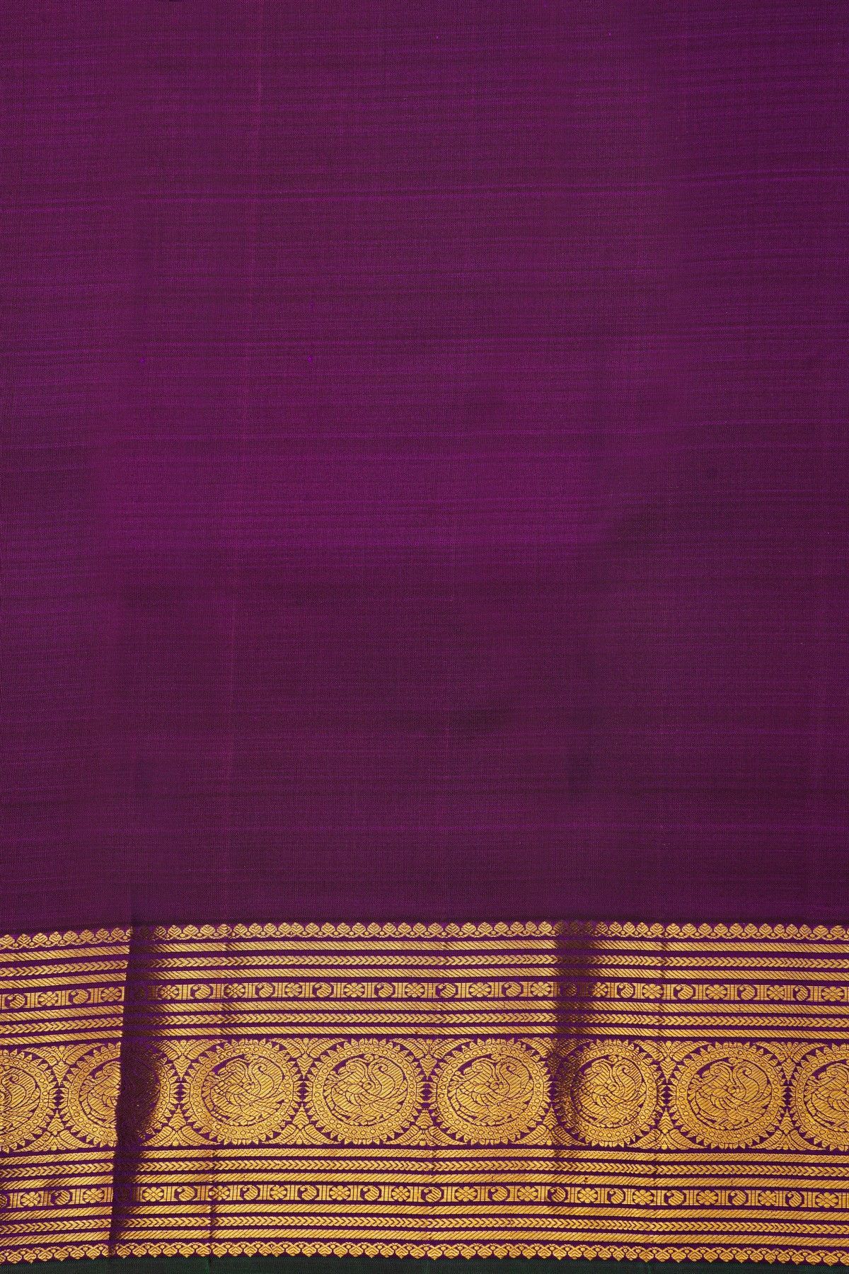 Kancheepuram Silk Rani Pink Saree With Floral Buttis Body