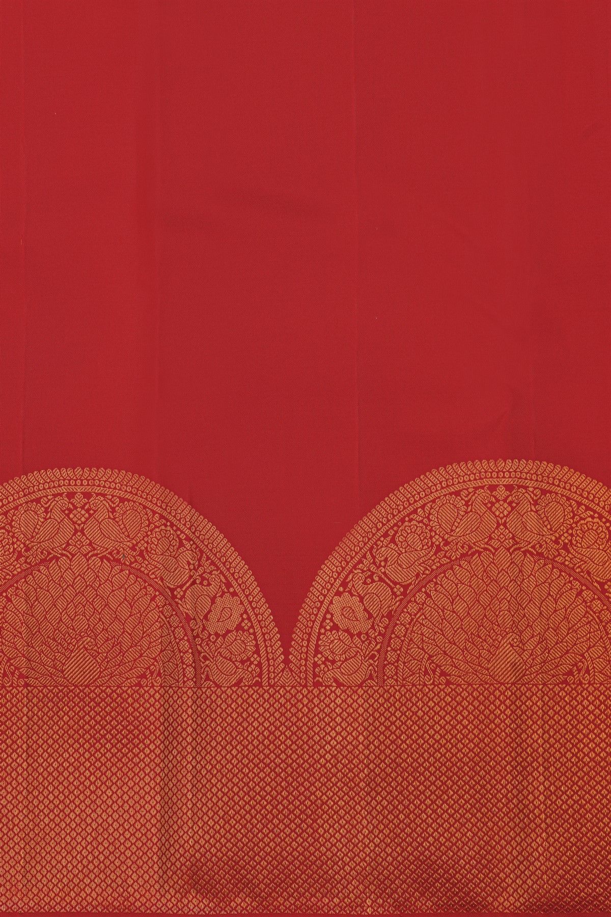 Kancheepuram Silk Red Saree With Self Turning Border
