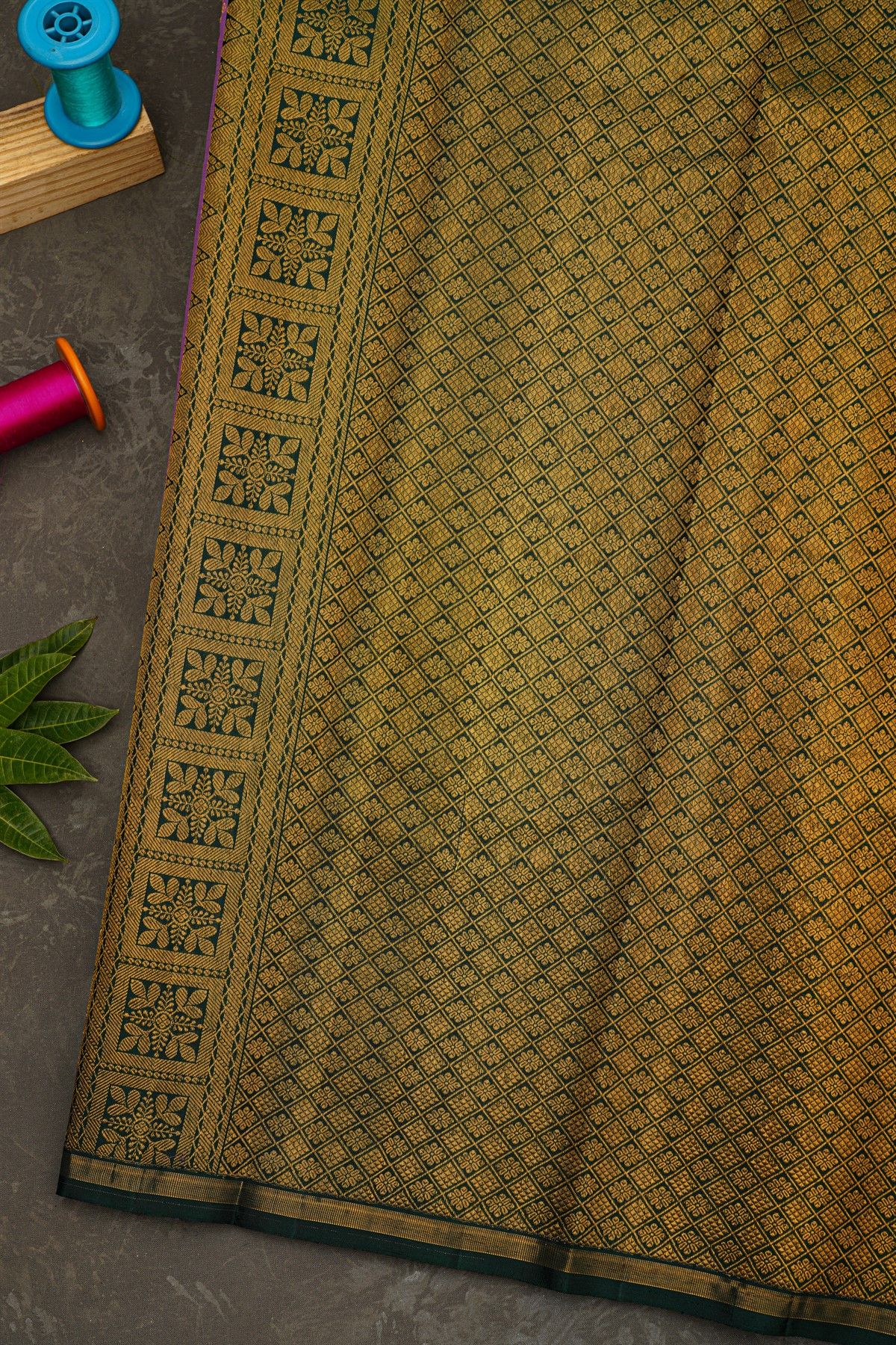 Kancheepuram Silk Purple Saree With Buttis Body