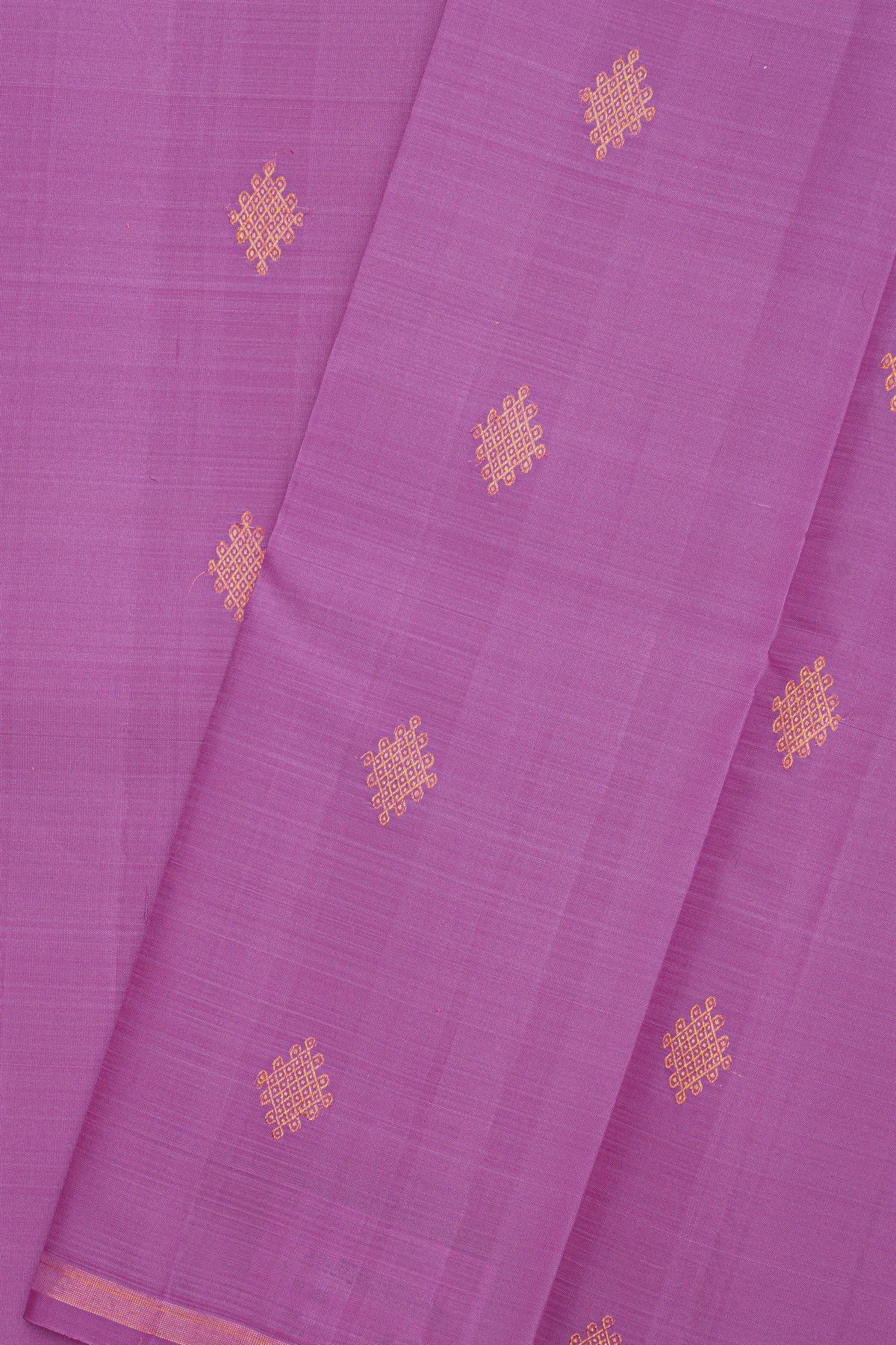 Kancheepuram Silk Purple Saree With Buttis Body