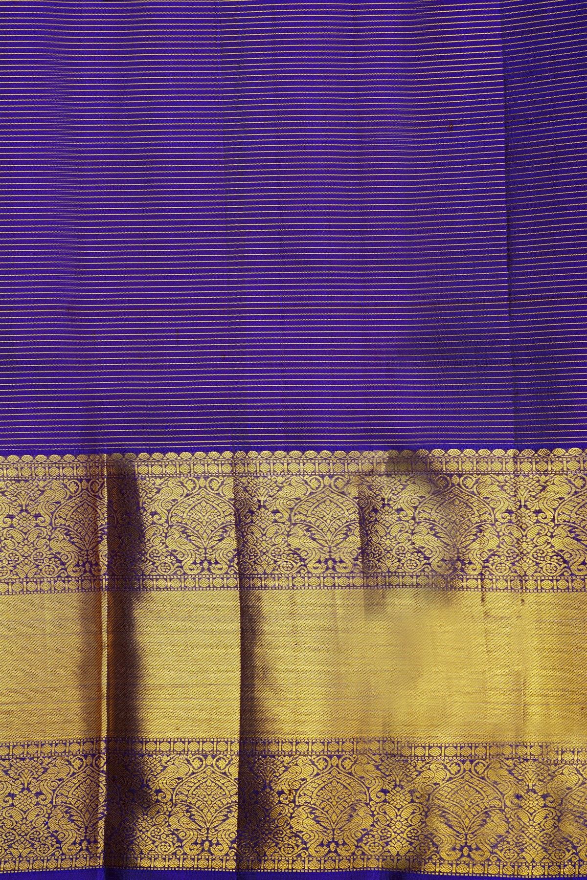 Kancheepuram Silk Leaf Green Saree With Florals And Peacock Border