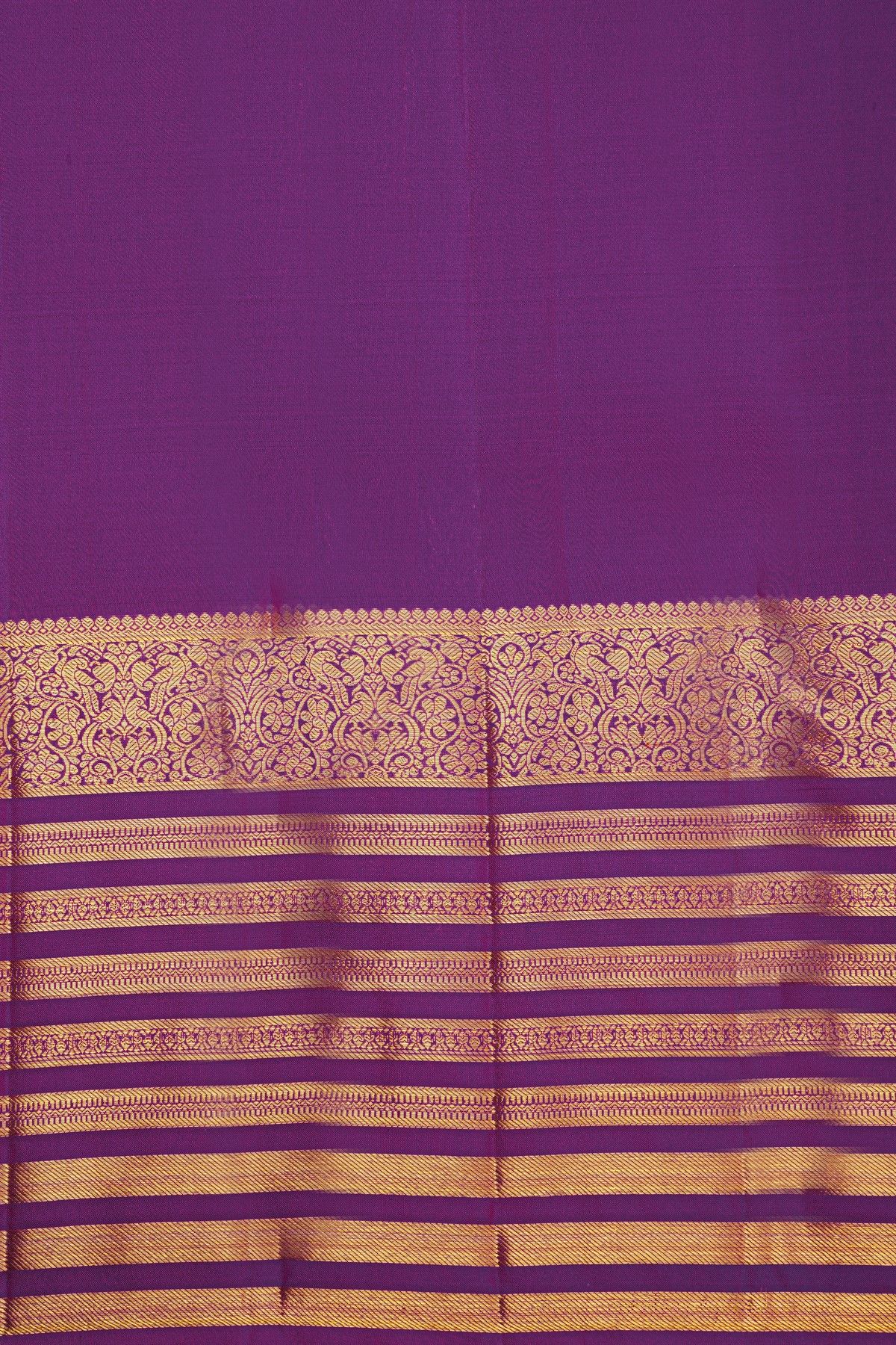 Kancheepuram Silk Purple Saree With Florals And Buttis Body