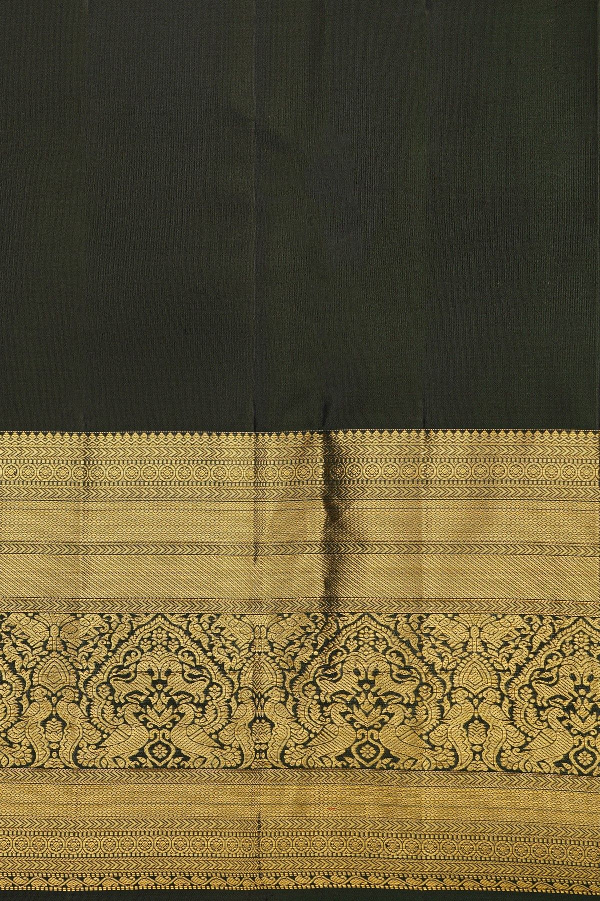 Kancheepuram Silk Red Saree With Zari Checks And Peacock Buttis Body