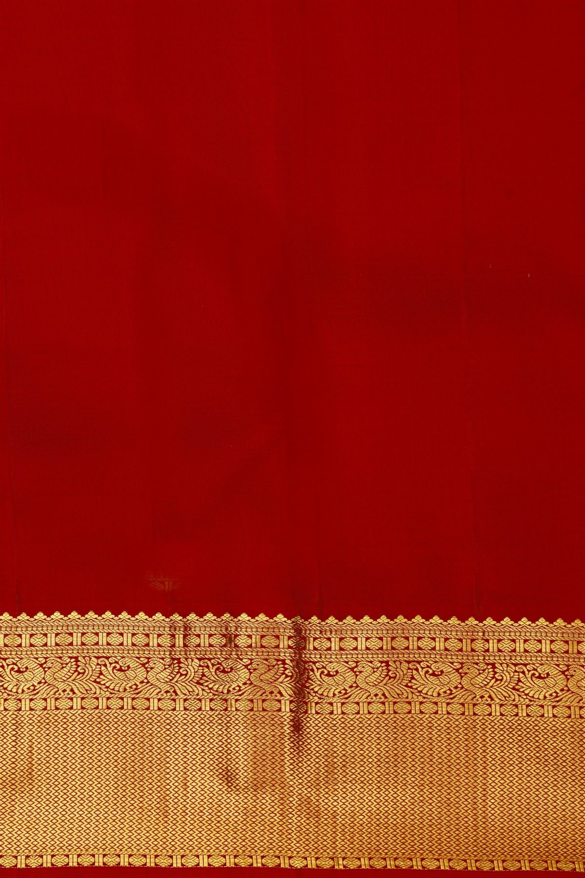 Kancheepuram Silk Mustard Yellow Saree With Zari Checks Diamonds And Peacock Border