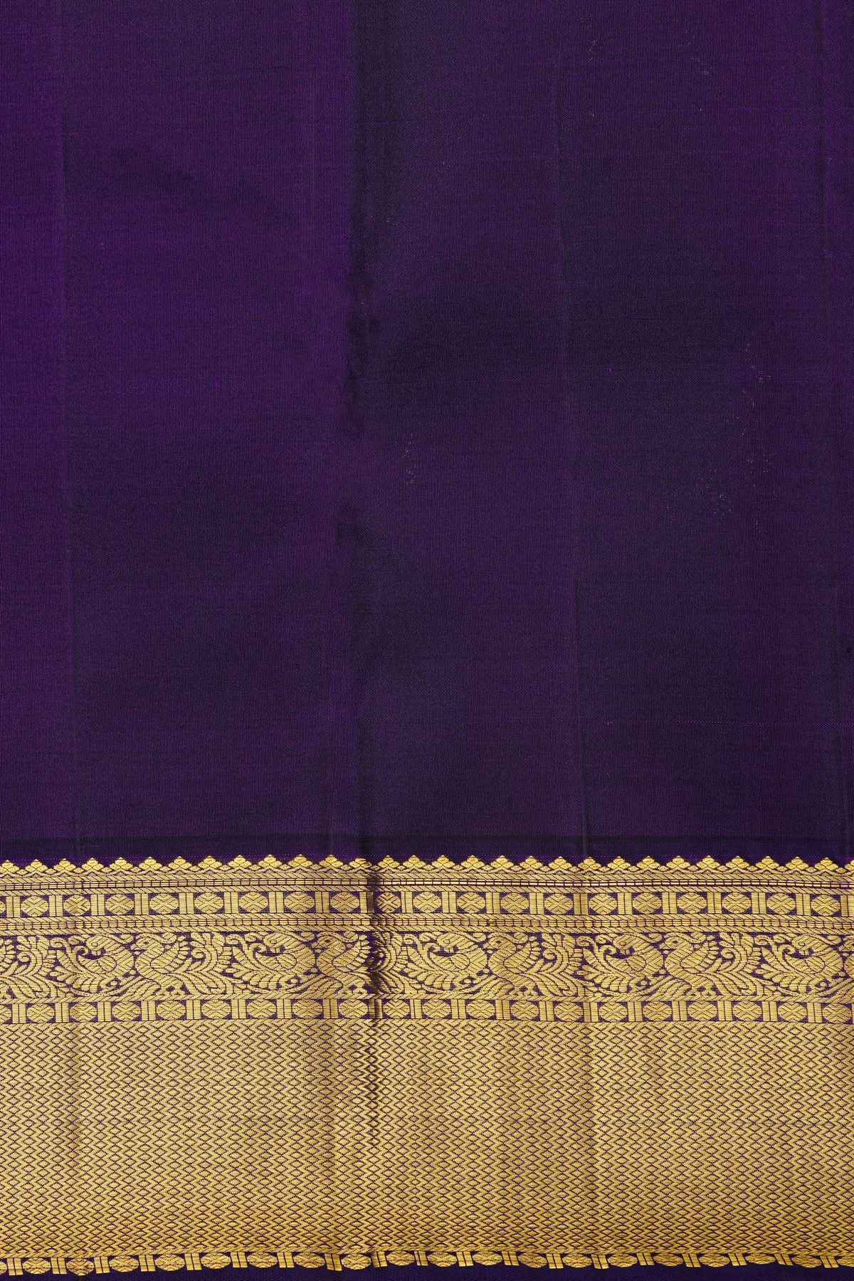 Kancheepuram Silk Parrot Green Saree With Zari Checks And Gandaberunda Buttis Body