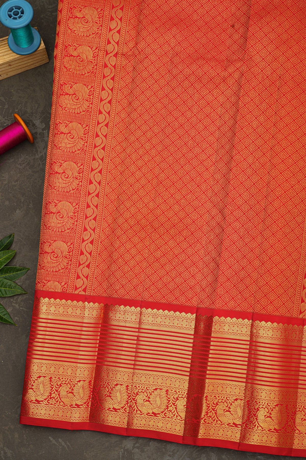 Kancheepuram Silk Midnight Blue Saree With Peacock And Gandaberunda Buttis Body