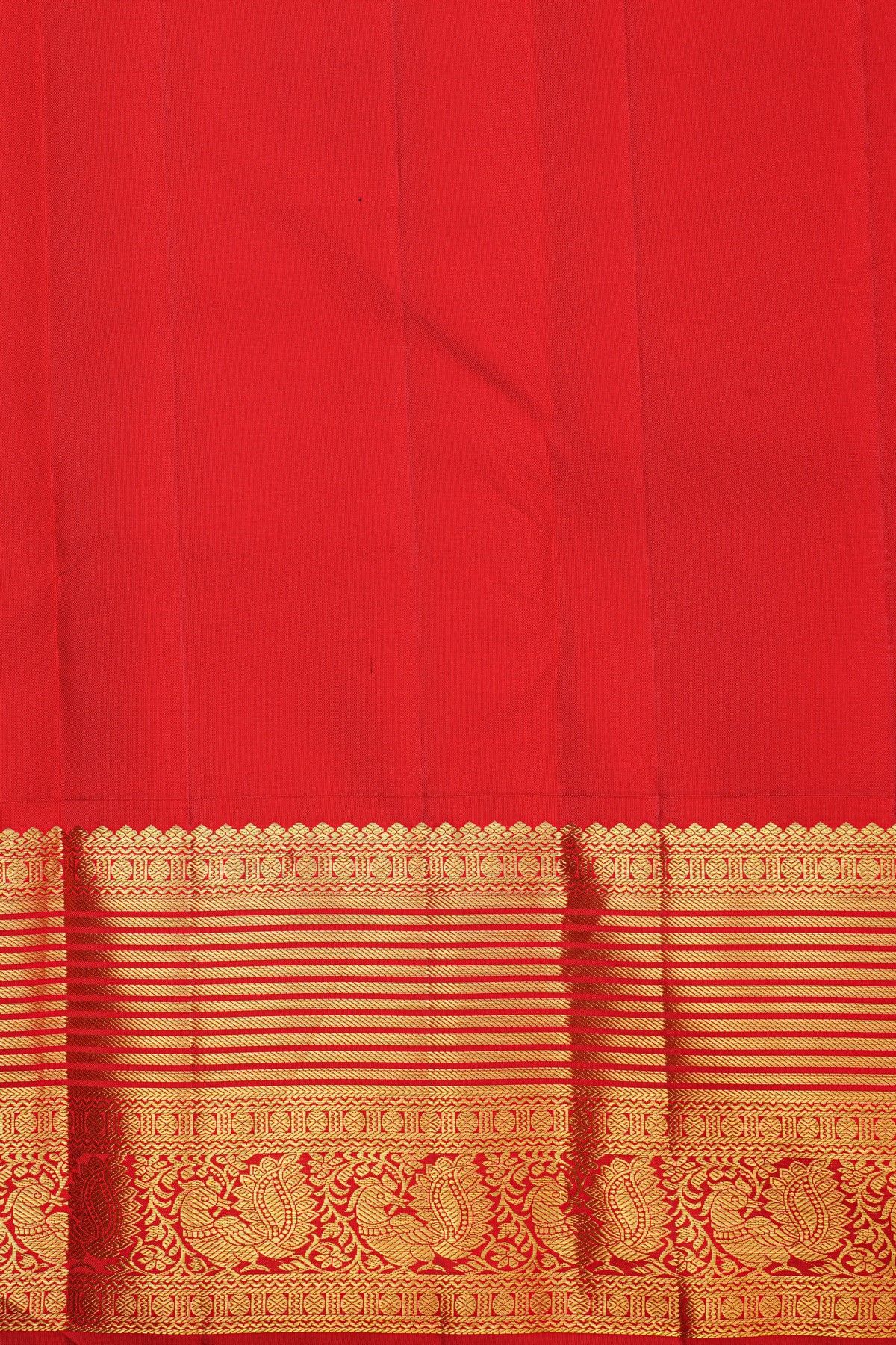 Kancheepuram Silk Midnight Blue Saree With Peacock And Gandaberunda Buttis Body