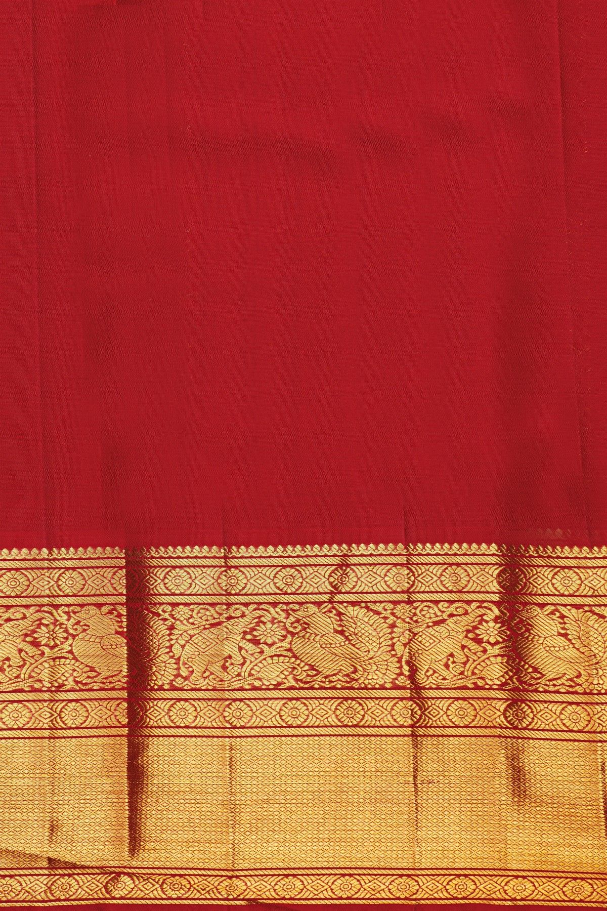 Kancheepuram Silk Bottle Green Saree With Gandaberunda And Rudraksha Buttis Body