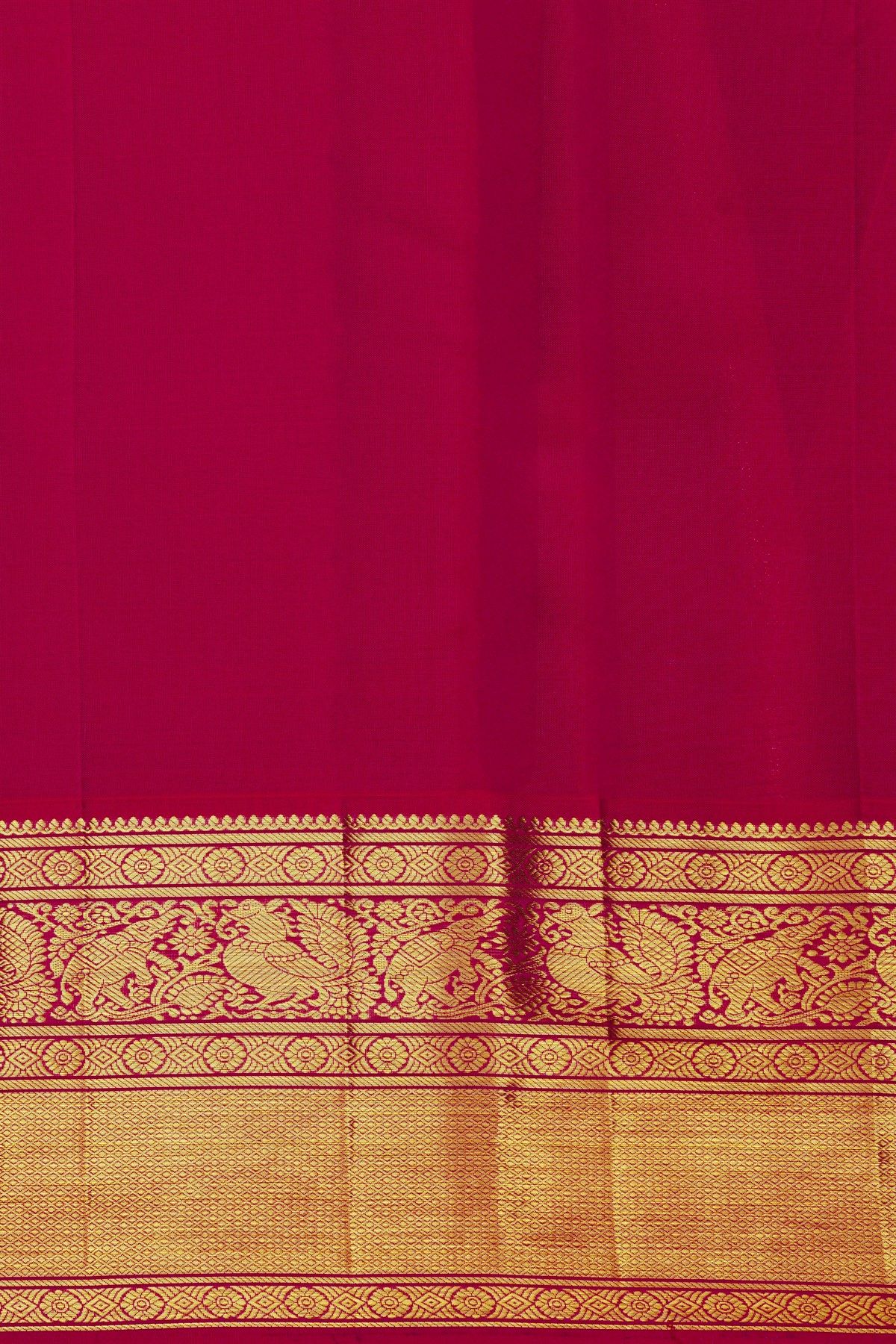 Kancheepuram Silk Pista Green Saree With Florals And Gandaberunda Buttis Body