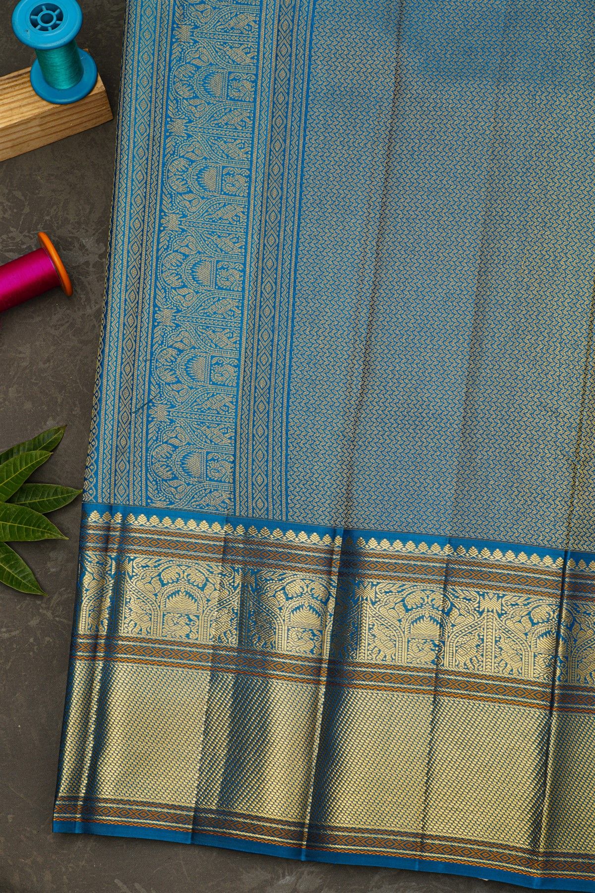 Kancheepuram Silk Lavender Saree With Florals And Peacock Buttis Body